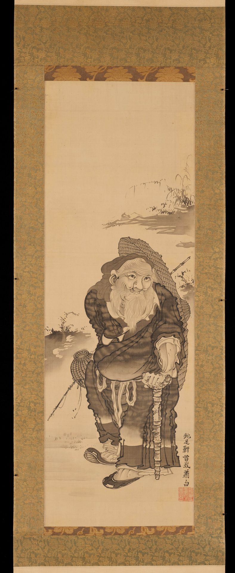 Taigong Wang [center of a triptych of Taigong Wang by Soga Shōhaku