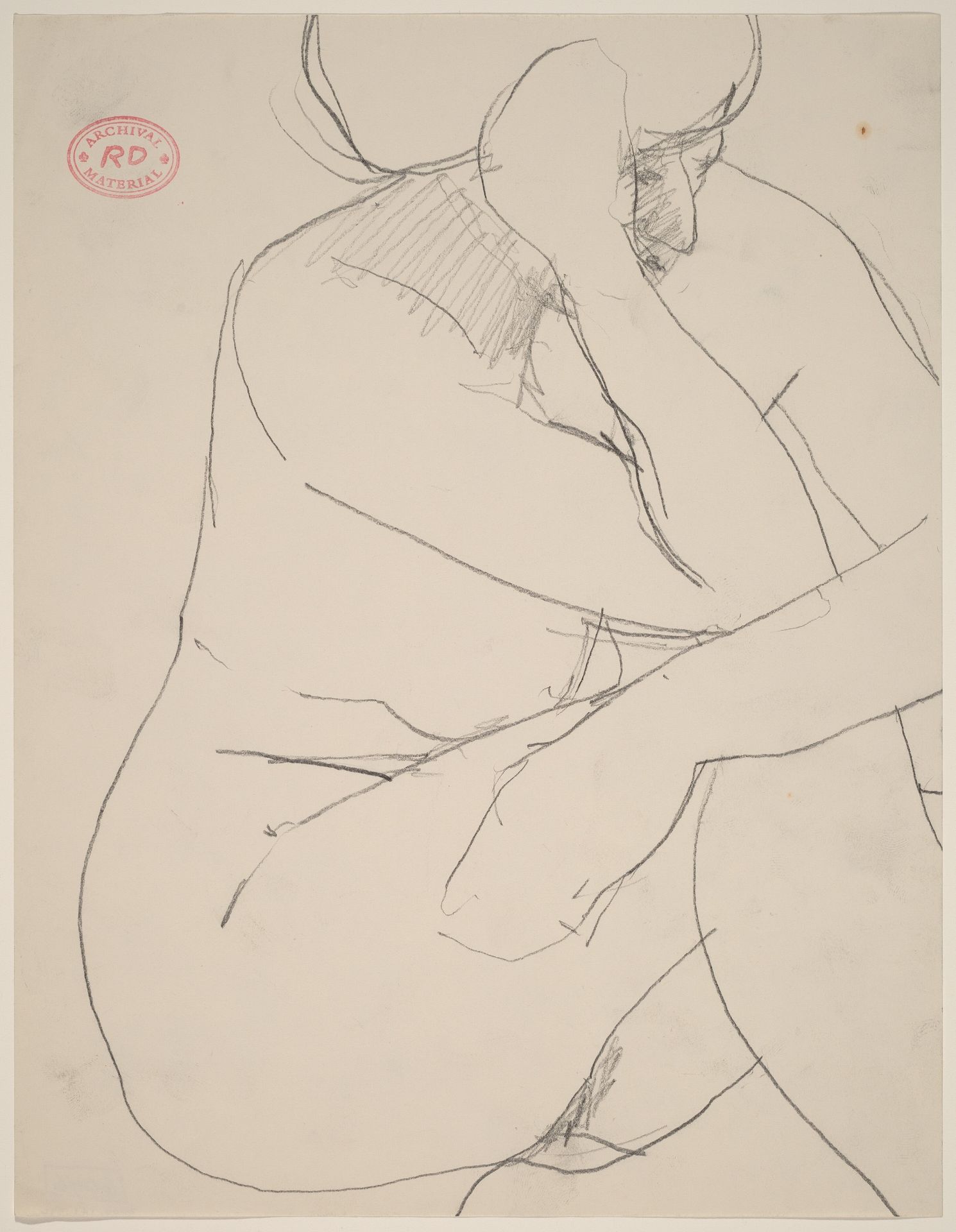 Untitled [seated female nude resting her arms on her knee] by Richard Diebenkorn