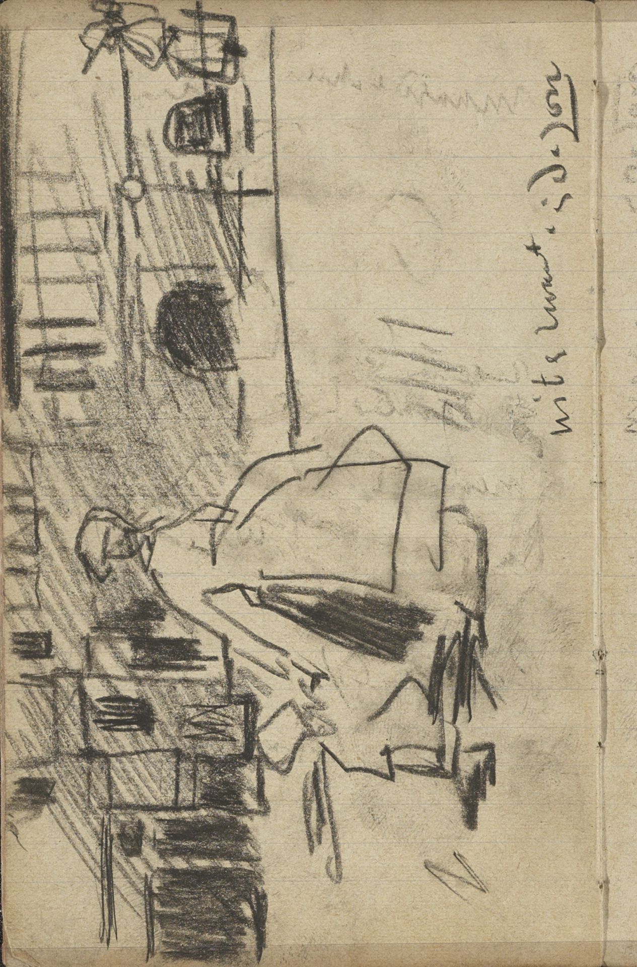 Vrouw met kind, mogelijk in de Eerste Laurierdwarsstraat te Amsterdam by George Hendrik Breitner