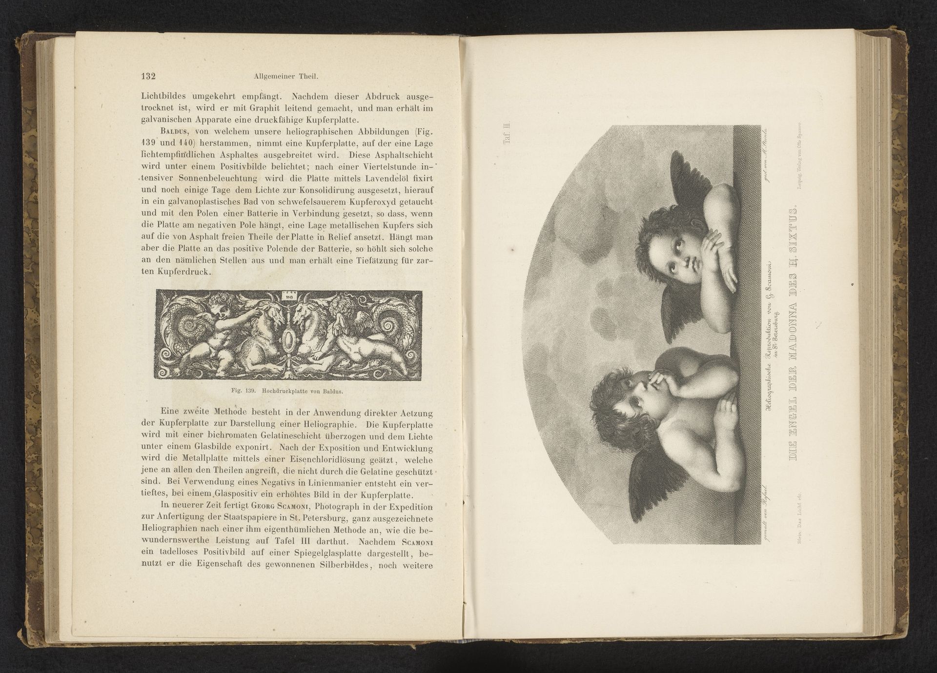 Fotoreproductie van een prent naar een schilderij, voorstellende twee putti by G. Scamoni