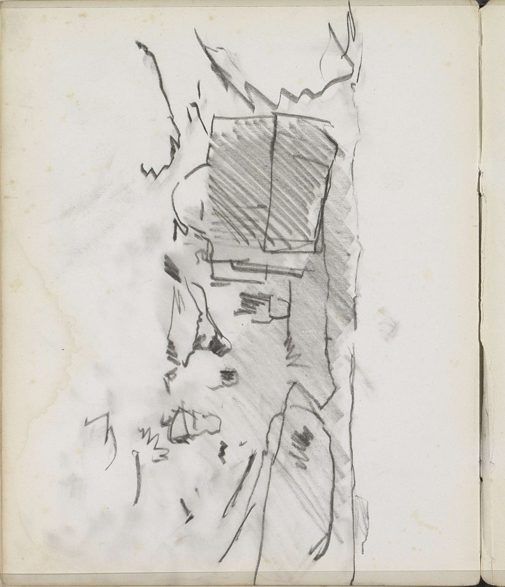 Gebouw in een landschap by George Hendrik Breitner