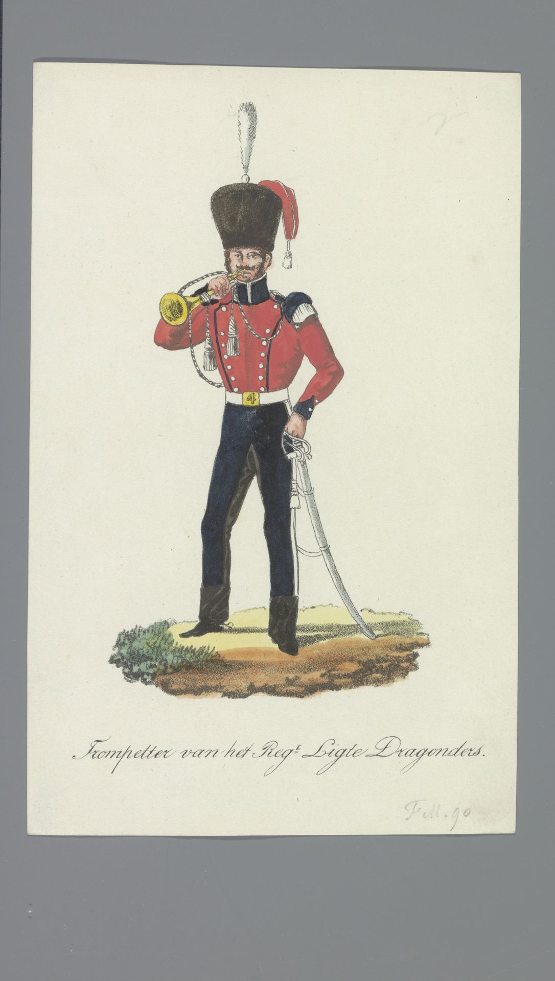 Trompetter van het Reg.t Ligte Dragonders by Albertus Verhoesen