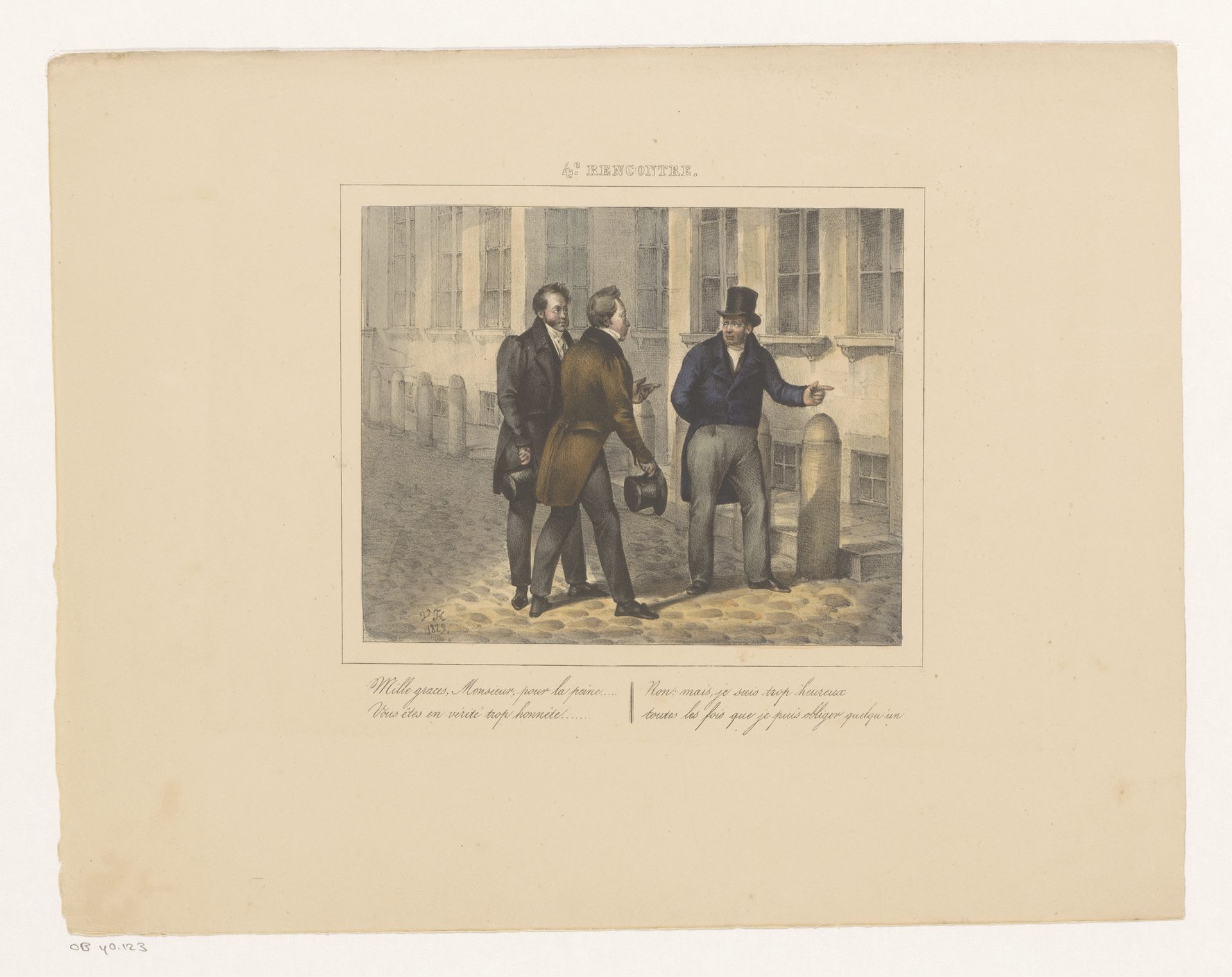 Koning Willem I wijst twee mannen de weg, 1829 by Jean-Louis Van Hemelryck