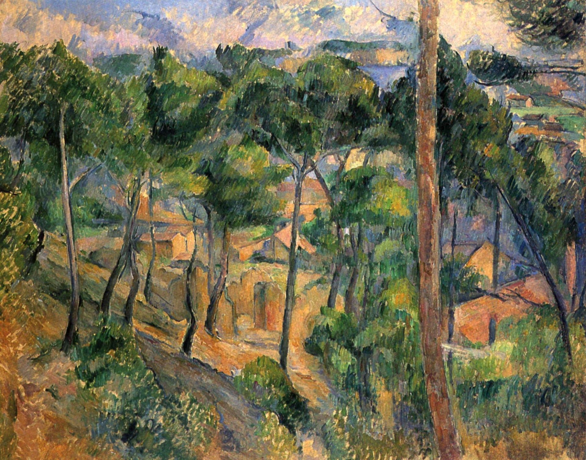 L'Estaque View Through The Pines by Paul Cézanne