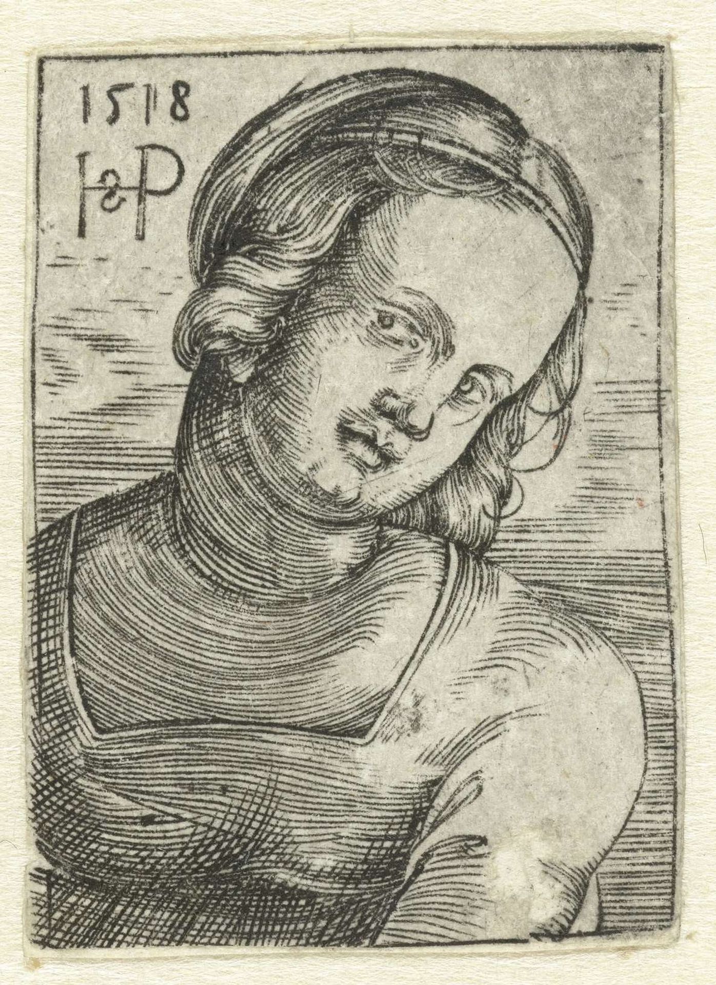 Borstbeeld van een jonge vrouw by Sebald Beham
