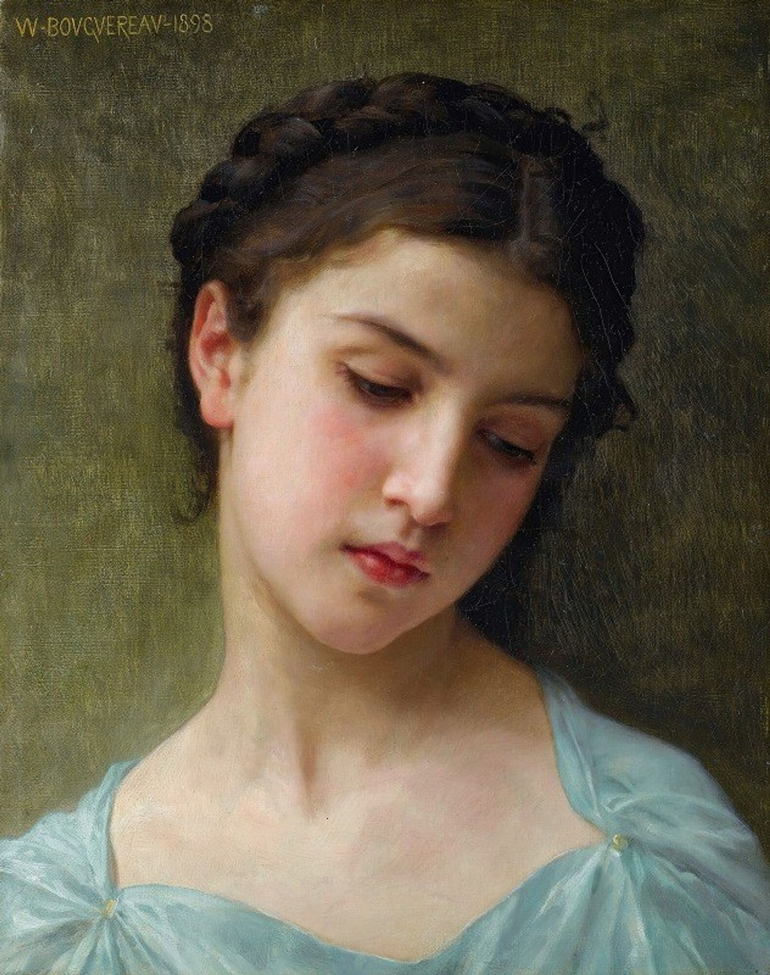 Portrait De Jeune Fille by William Bouguereau
