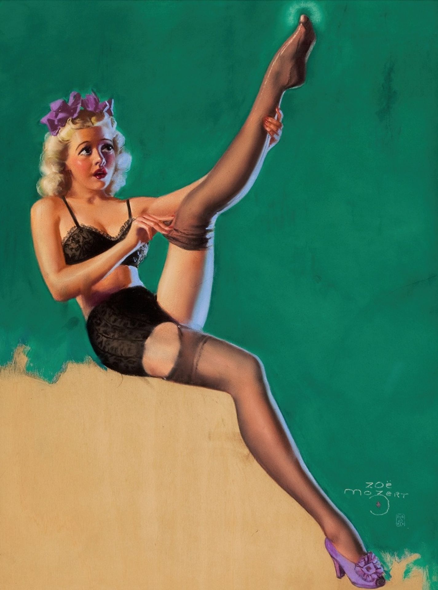 A Run on Sugar, Brown & Bigelow calendar illustration by Zoe Mozert