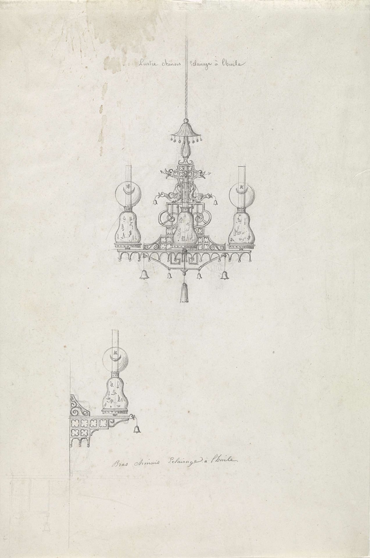 Ontwerp voor een kroonluchter by Léon Feuchère