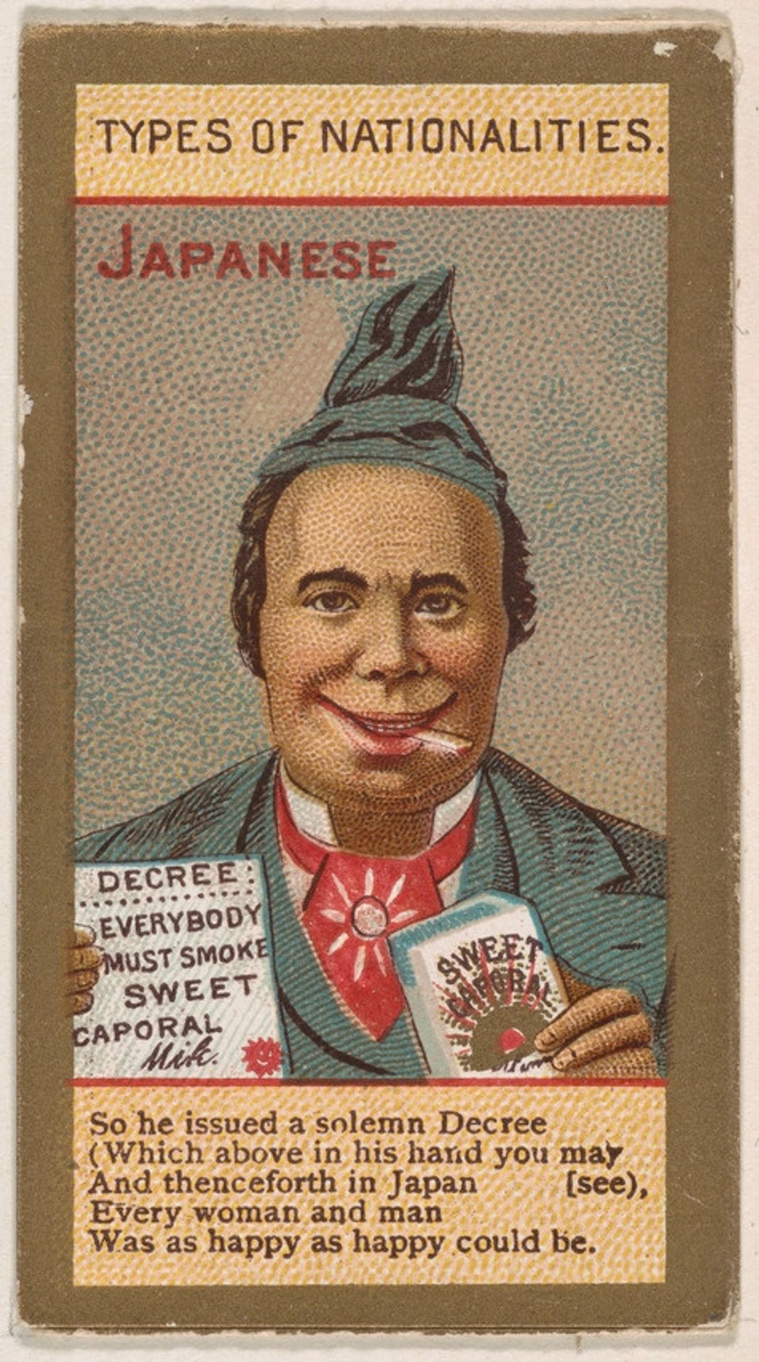 Japanese, from Types of Nationalities (N240) issued by Kinney Bros. by Kinney Brothers Tobacco Company