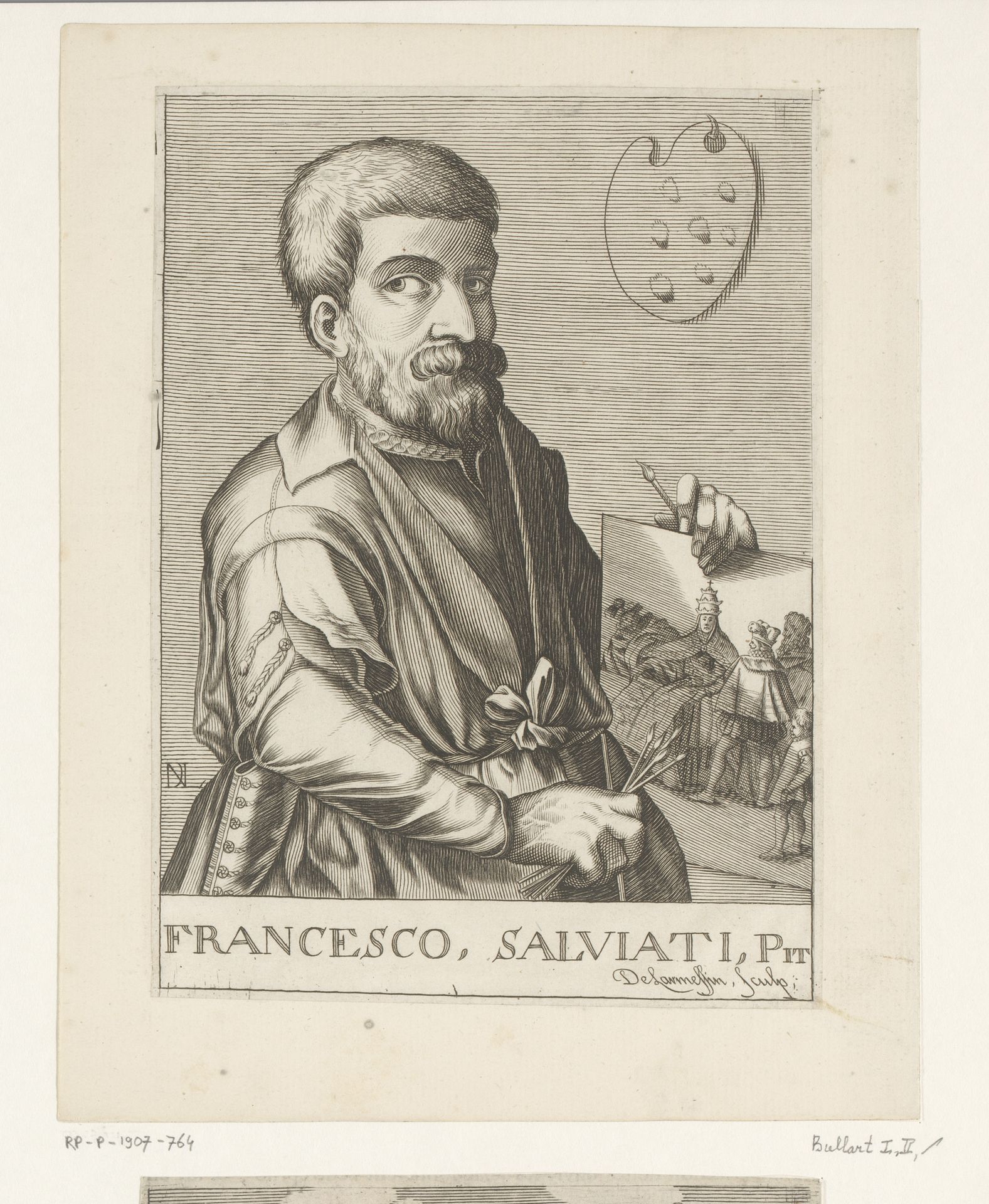 Portret van Francesco Salviati by Nicolas de (I) Larmessin