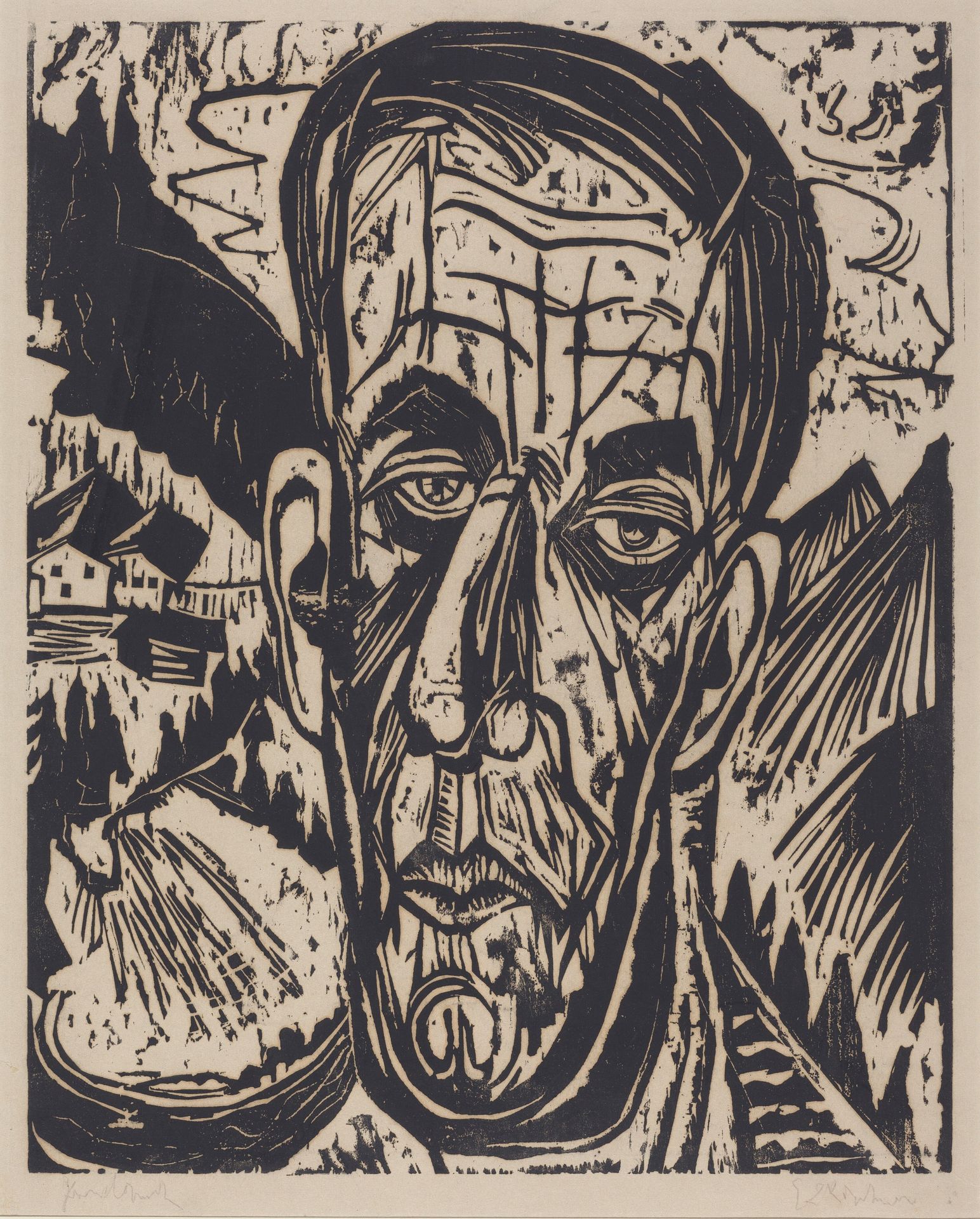 Head of van de Velde, Bright (Kopf van de Velde, Hell) by Ernst Ludwig Kirchner