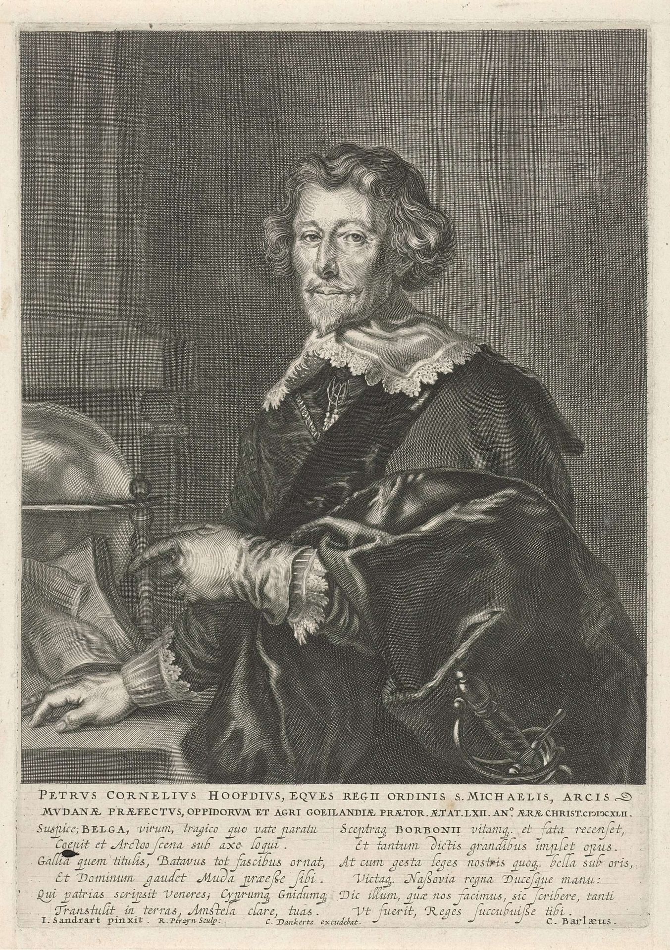 Portret van Pieter Corneliszoon Hooft by Reinier van Persijn