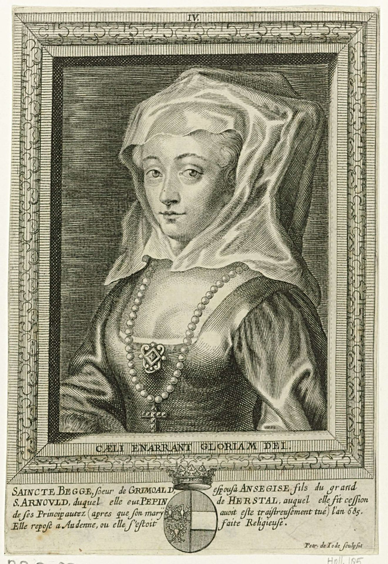 Portret van Begge van Andenne by Pieter de (II) Jode