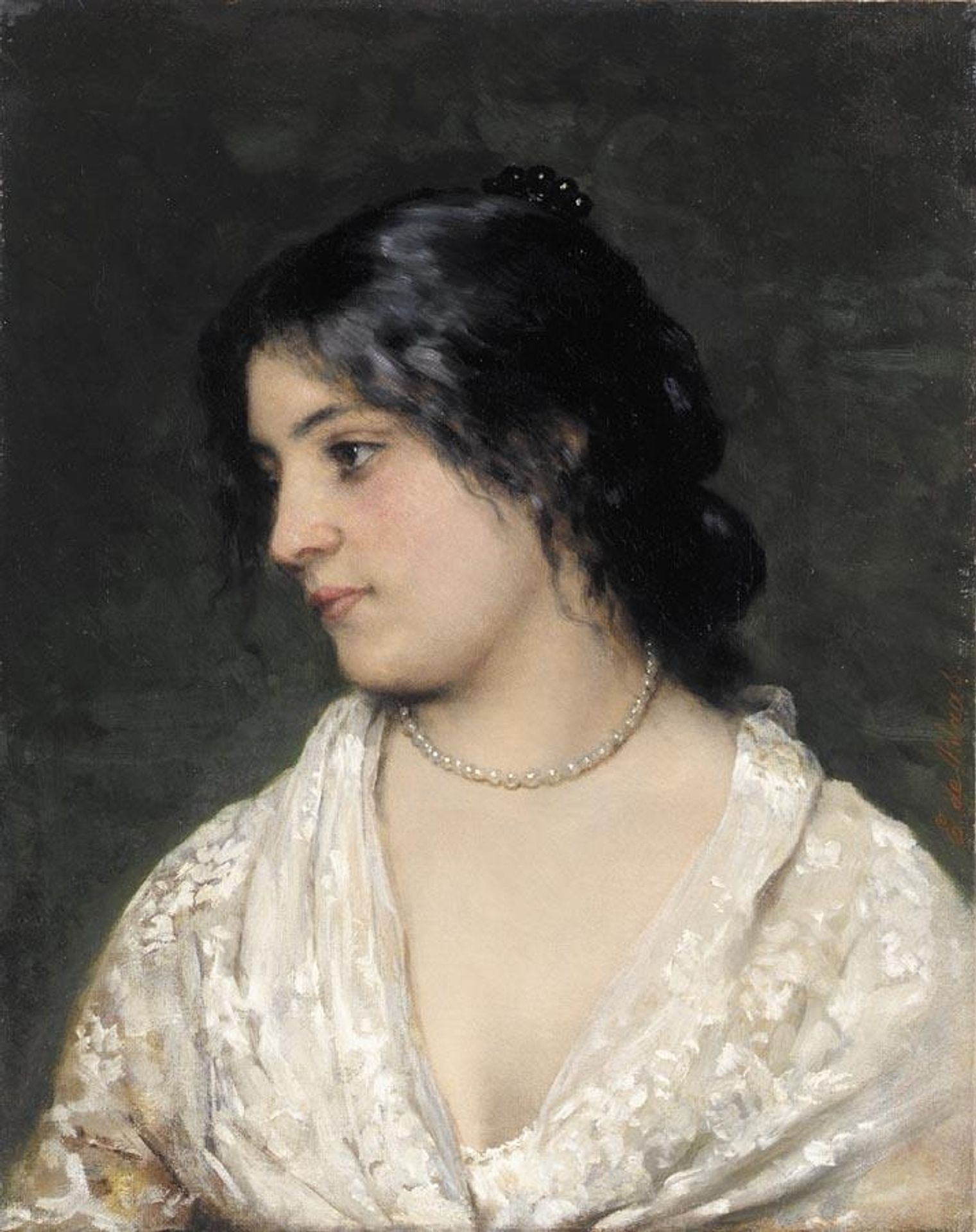 The Pearl Necklace by Eugene de Blaas
