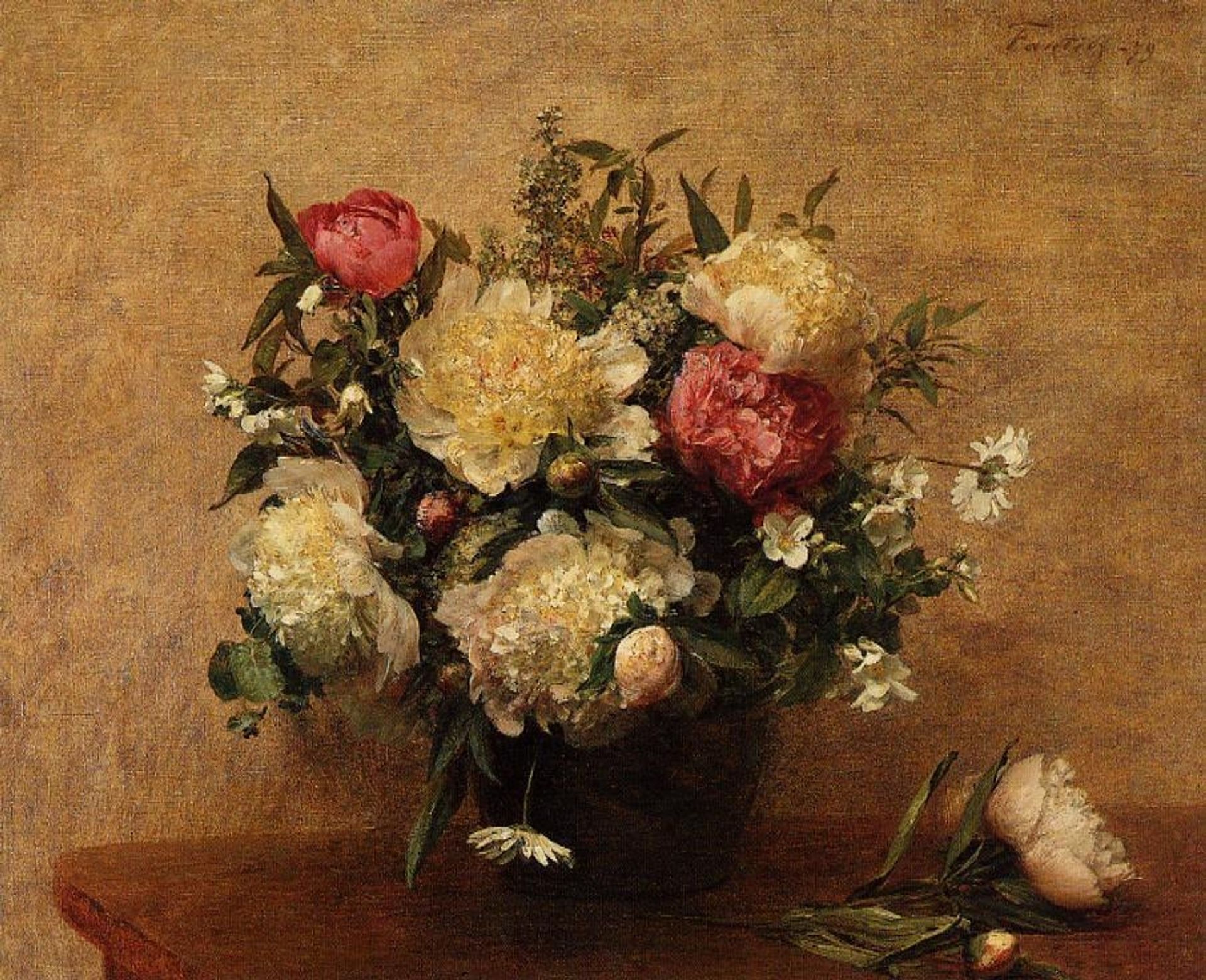 Peonies by Henri Fantin-Latour