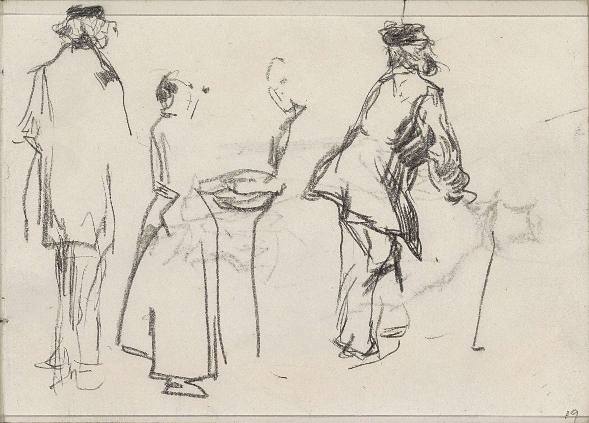 Staande en lopende figuren by Isaac Israels