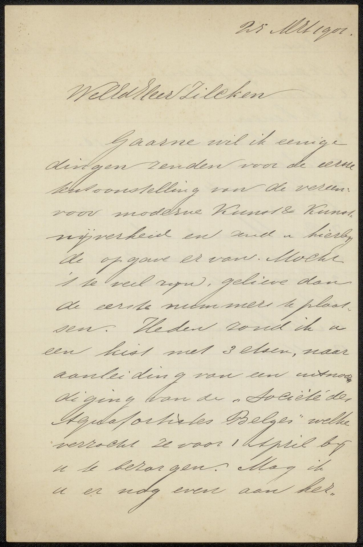 Brief aan Philip Zilcken by Wijnand Otto Jan Nieuwenkamp