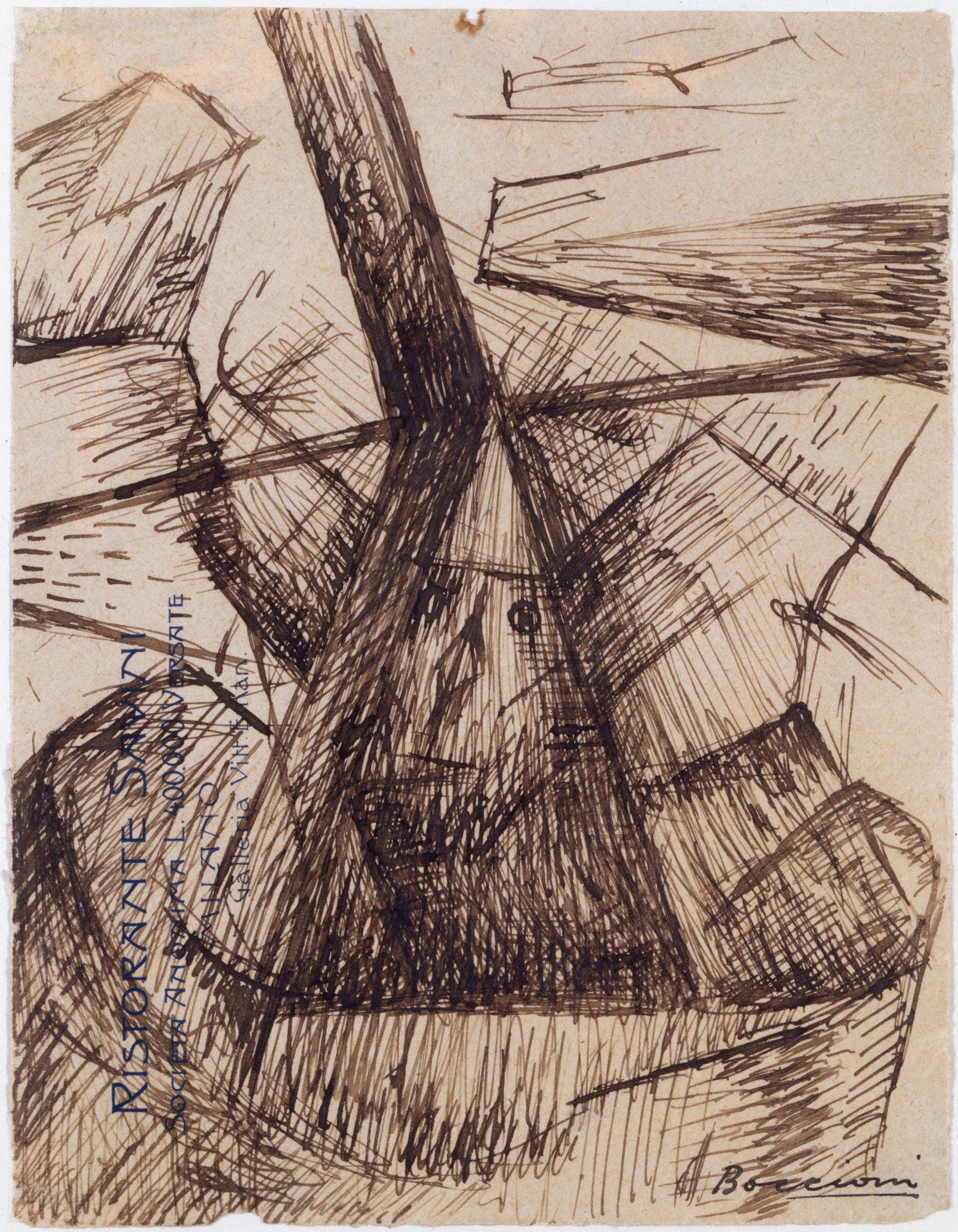 Study for "Fusion of a Head and a Window" by Umberto Boccioni