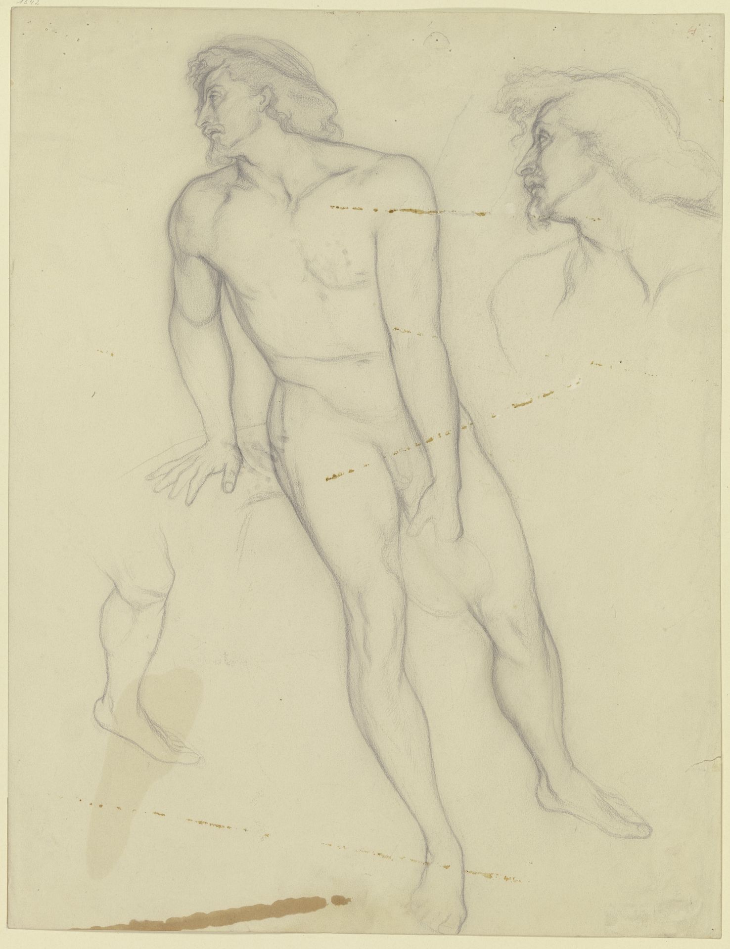 Hamlet als Akt, aus _Hamlet und Horatio auf dem Kirchhof_ by Victor Müller