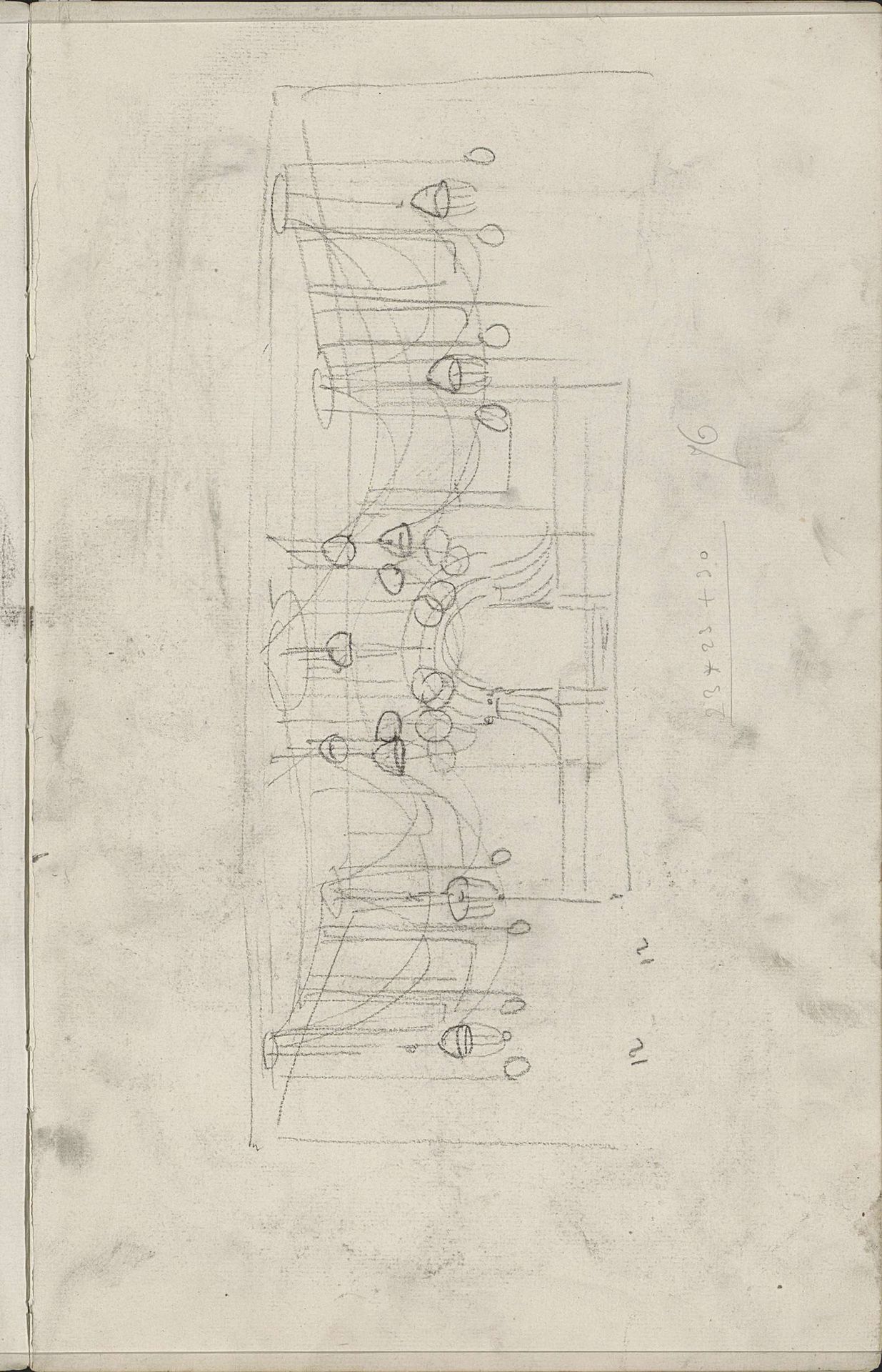 Ontwerp voor een zaal met hanglampen by Carel Adolph Lion Cachet