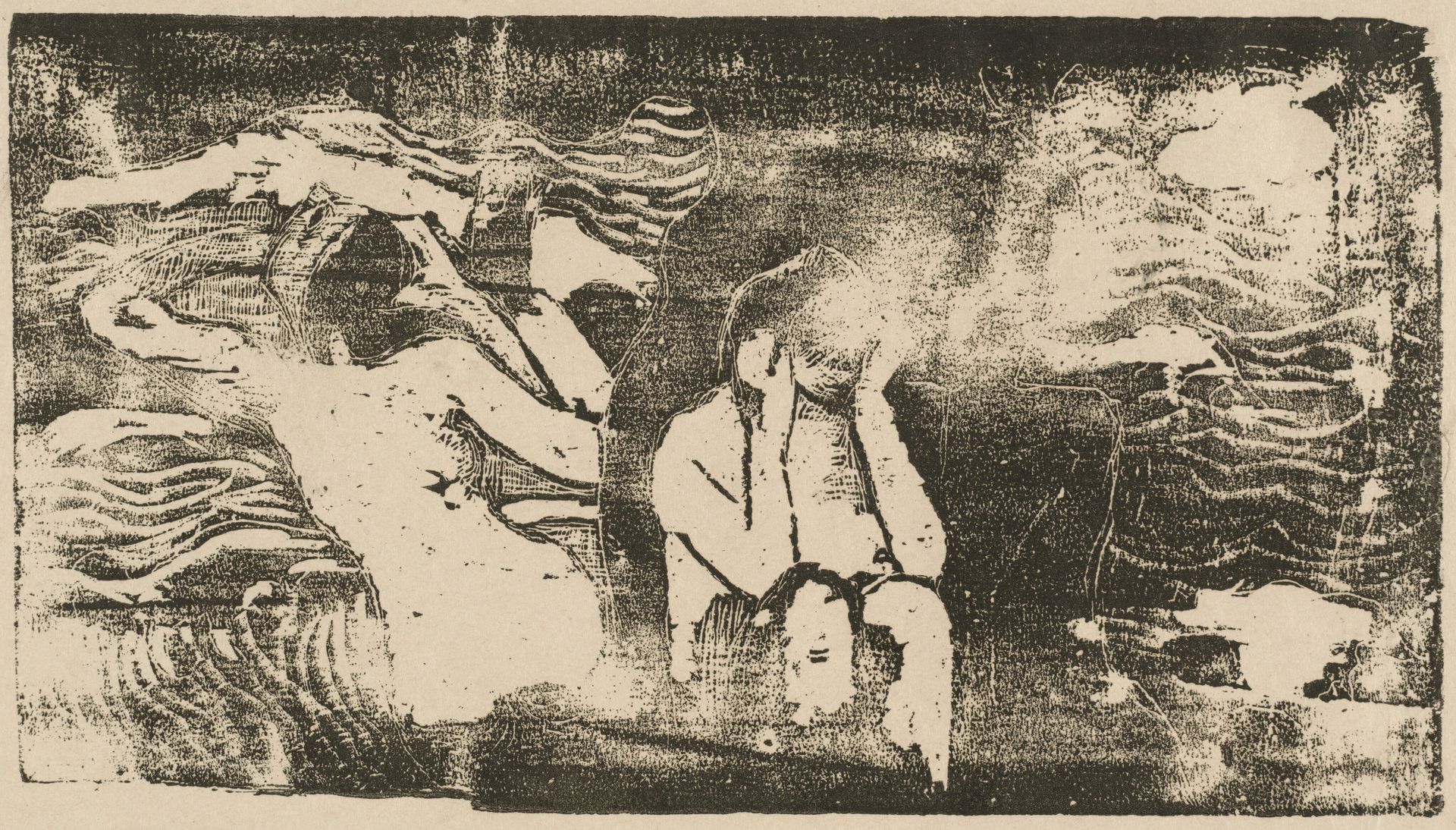 At the Black Rocks (Aux roches noires) by Paul Gauguin