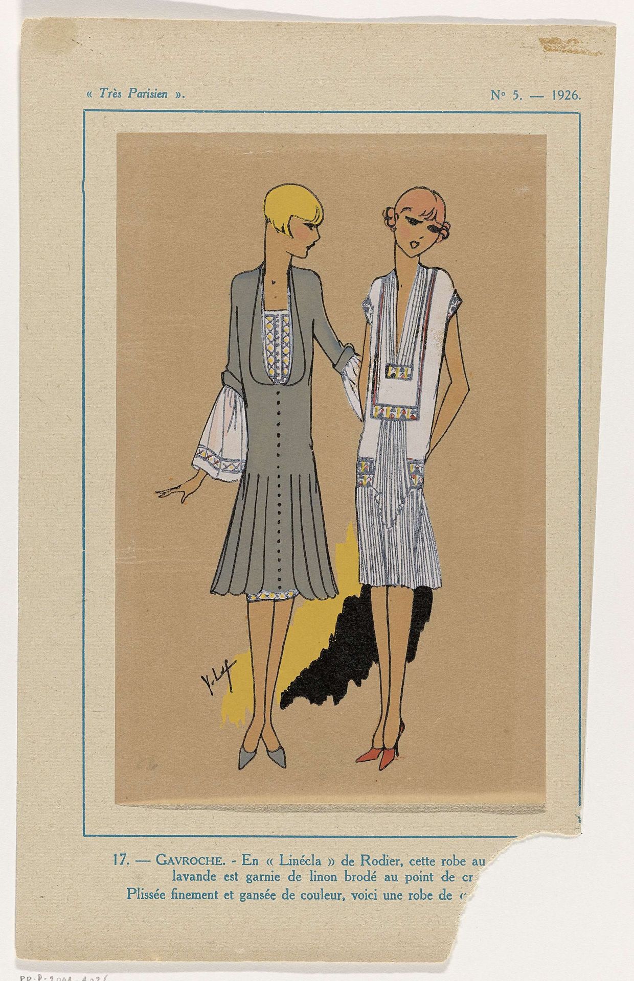 Très Parisien, 1926, No. 5 : 17.-GAVROCHE.- En Linécl (...) by Y.v. Luq