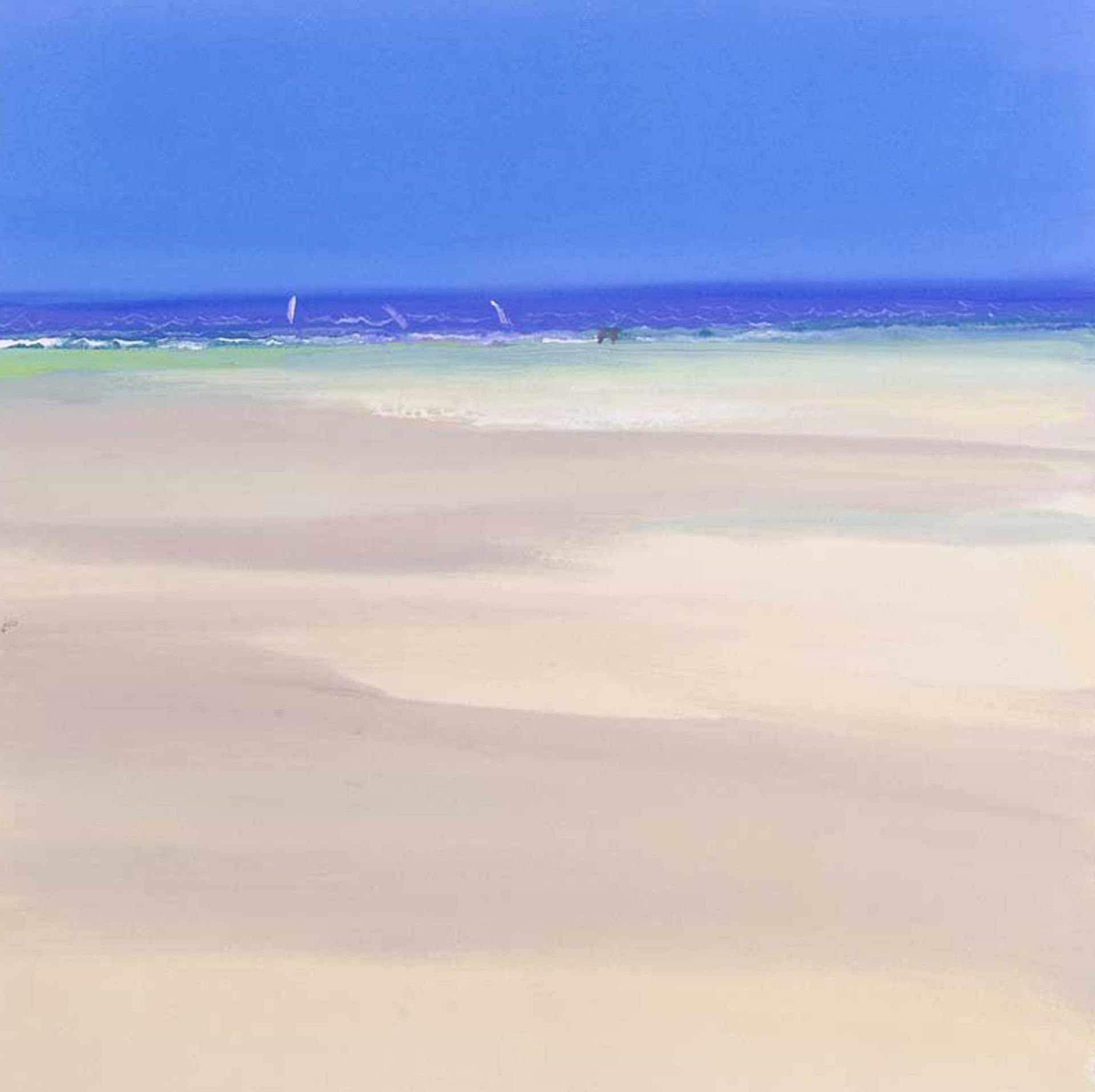 Windsurfers, Porth Kidney Beach II by John Miller