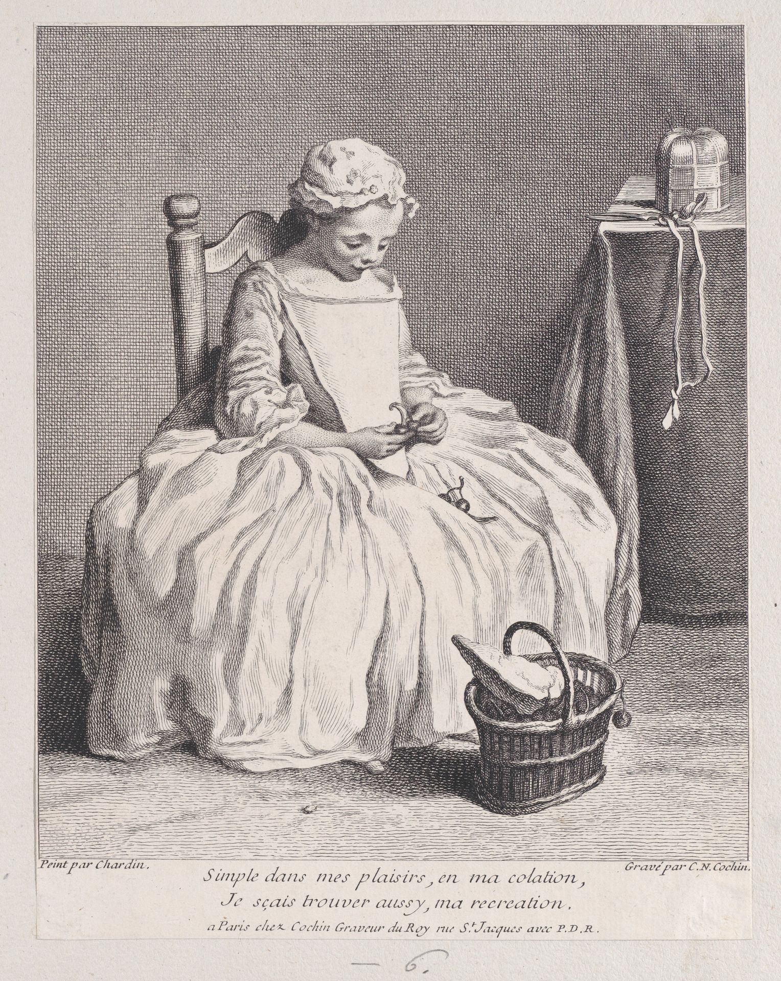 Little Girl with Cherries by Charles Nicolas Cochin I