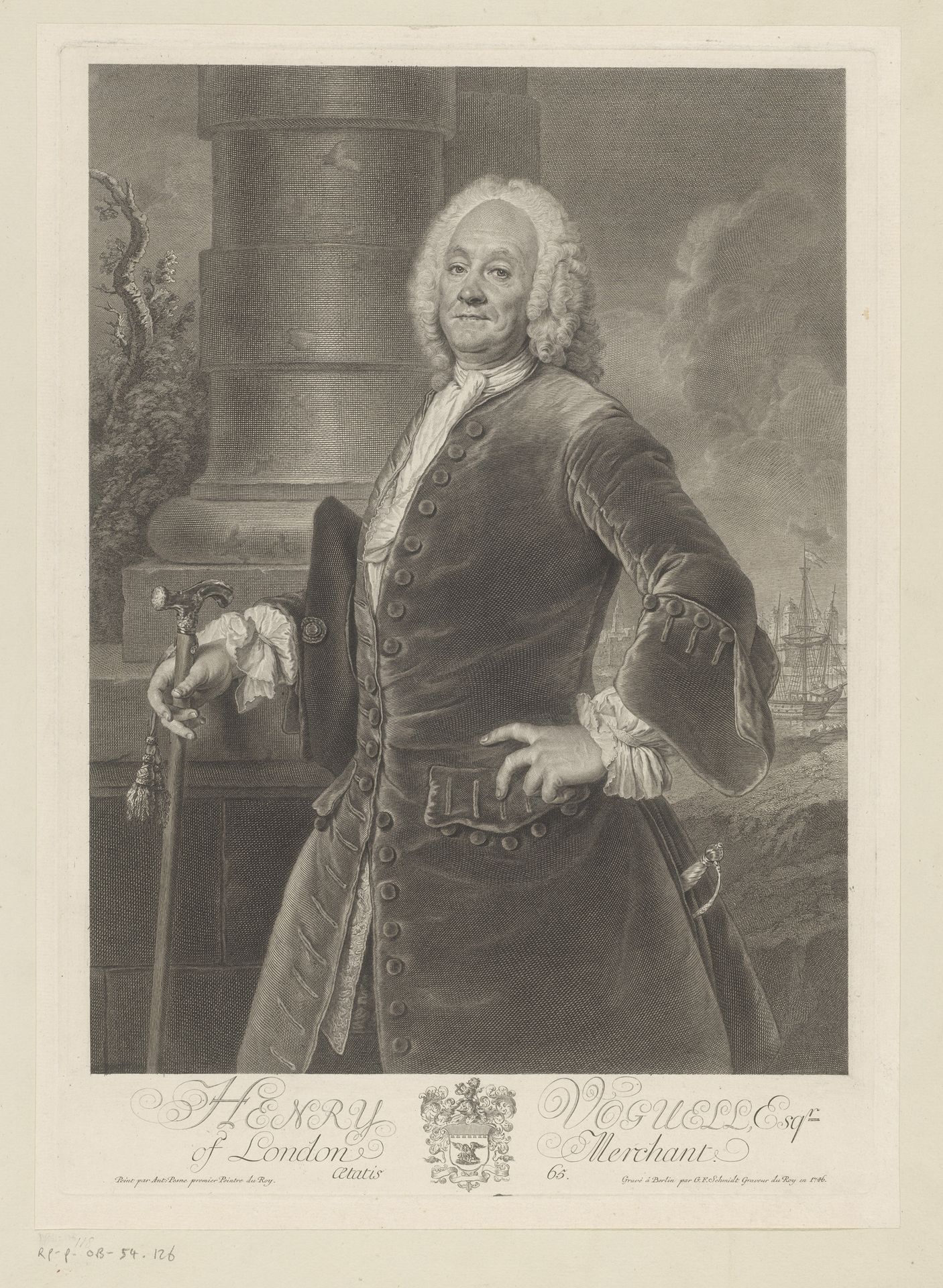 Portret van Henry Voguell by Georg Friedrich Schmidt