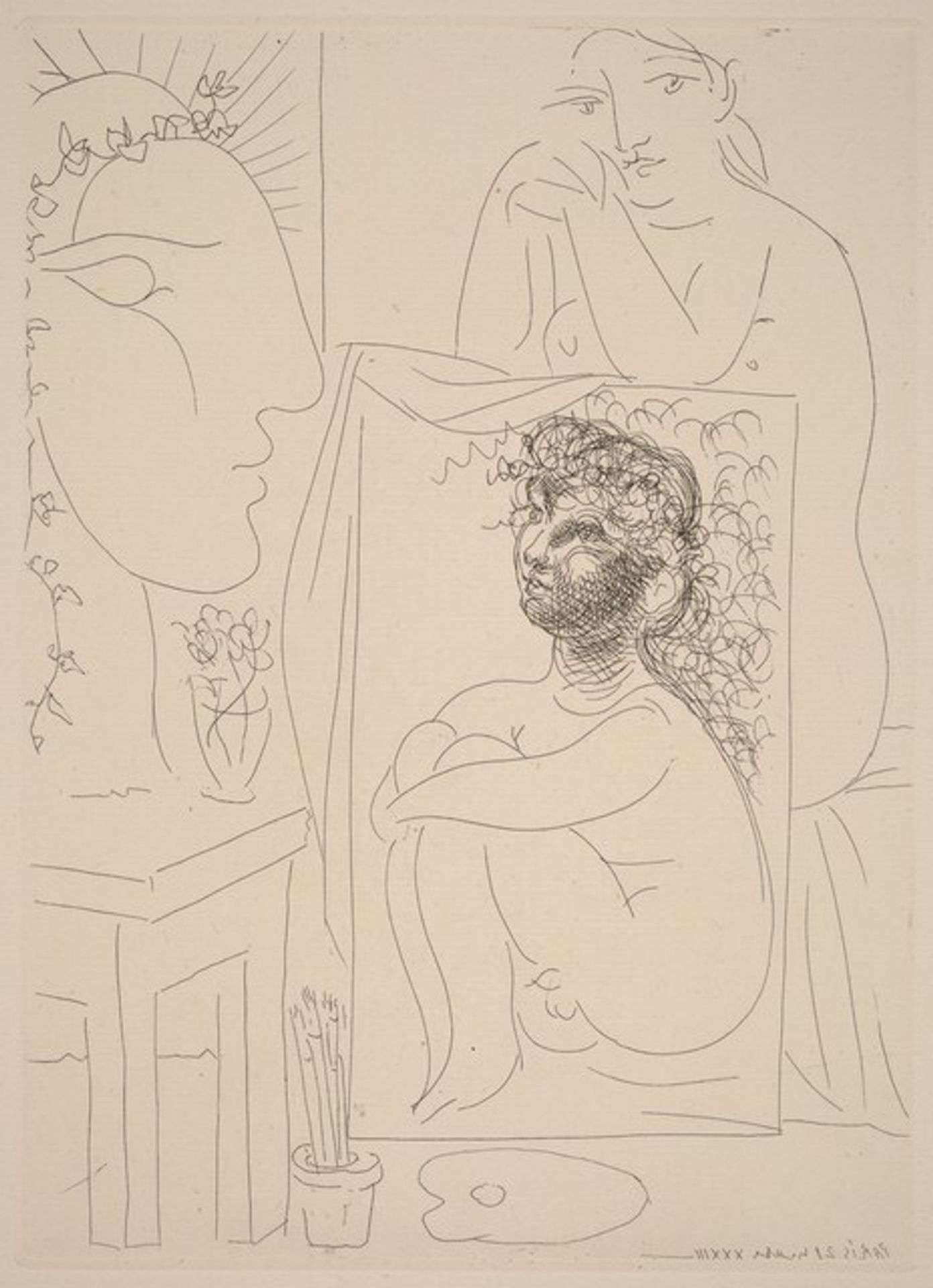 Model, Painting, and Sculpture (Modèle, tableau et sculpture) by Pablo Picasso