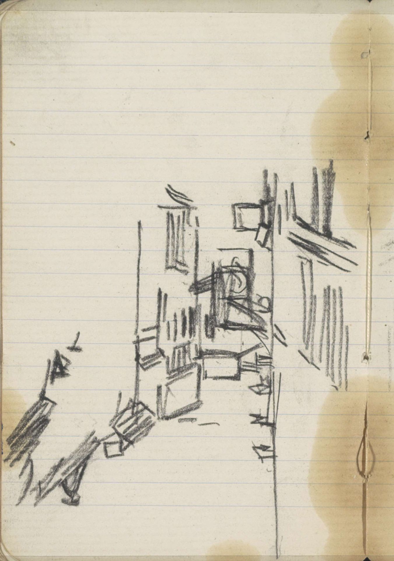 Gezicht op een steeg in Amsterdam by George Hendrik Breitner