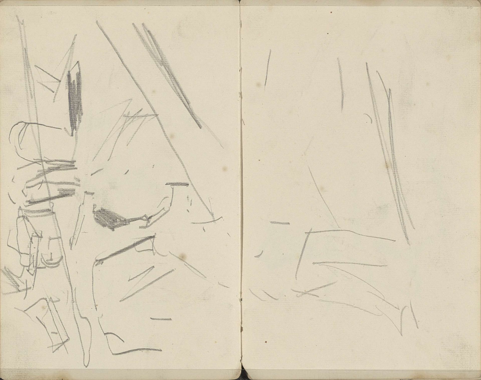 Man op een bouwterrein by George Hendrik Breitner