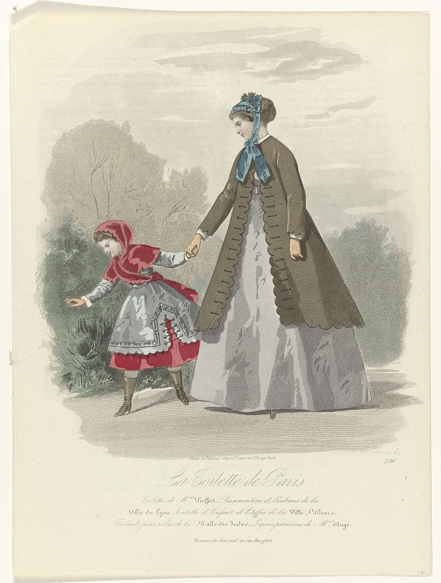 La Toilette de Paris, 1865, No. 236 : Toilettes de Mme Pieffort (...) by Carrache