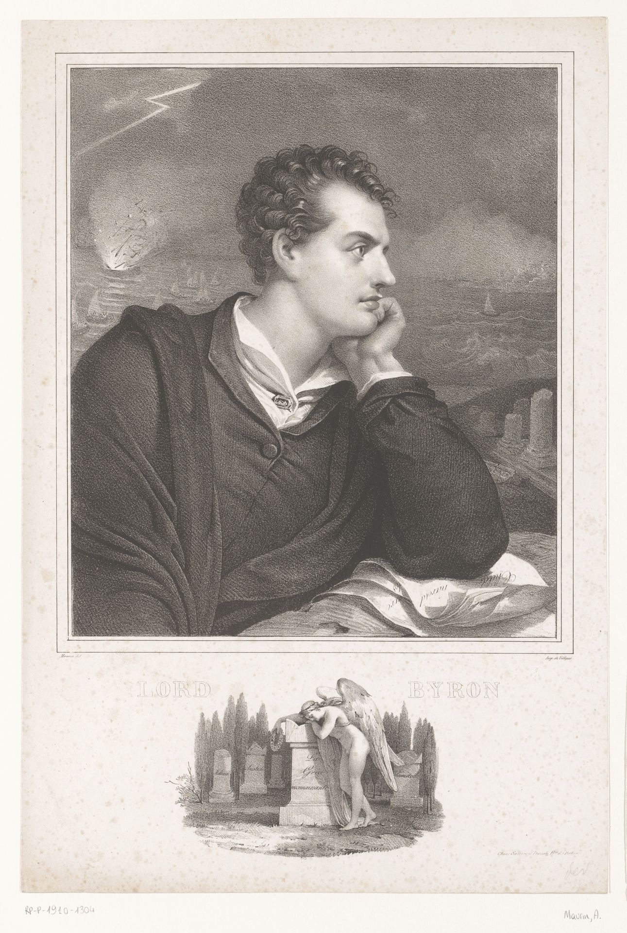 Portret van Lord Byron by Antoine Maurin