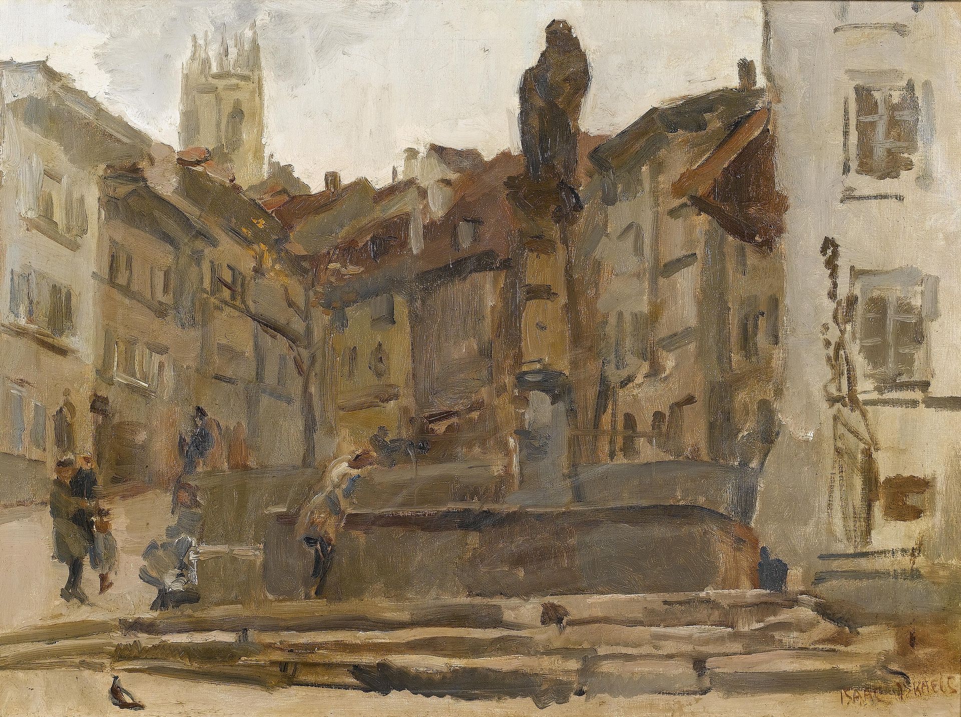 Fontaine St Anne, Fribourg, Switzerland by Isaac Israels