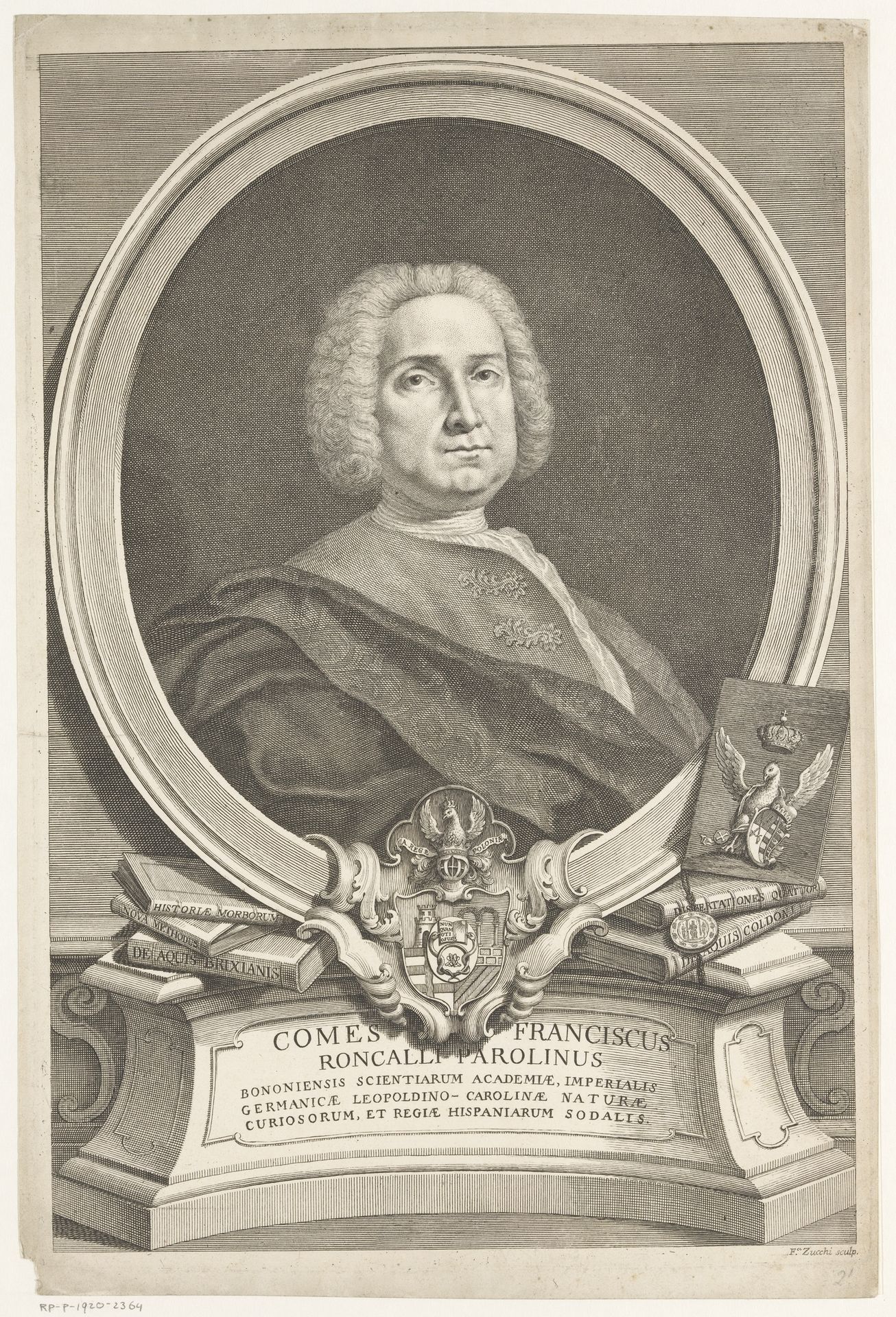 Portret van medicus Francesco Roncalli Parolini by Lorenzo Zucchi