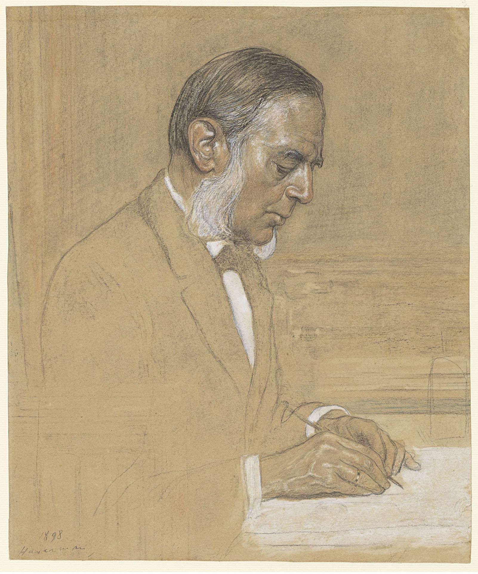 Portret van Sjoerd Anne Vening Meinesz by Hendrik Johannes Haverman