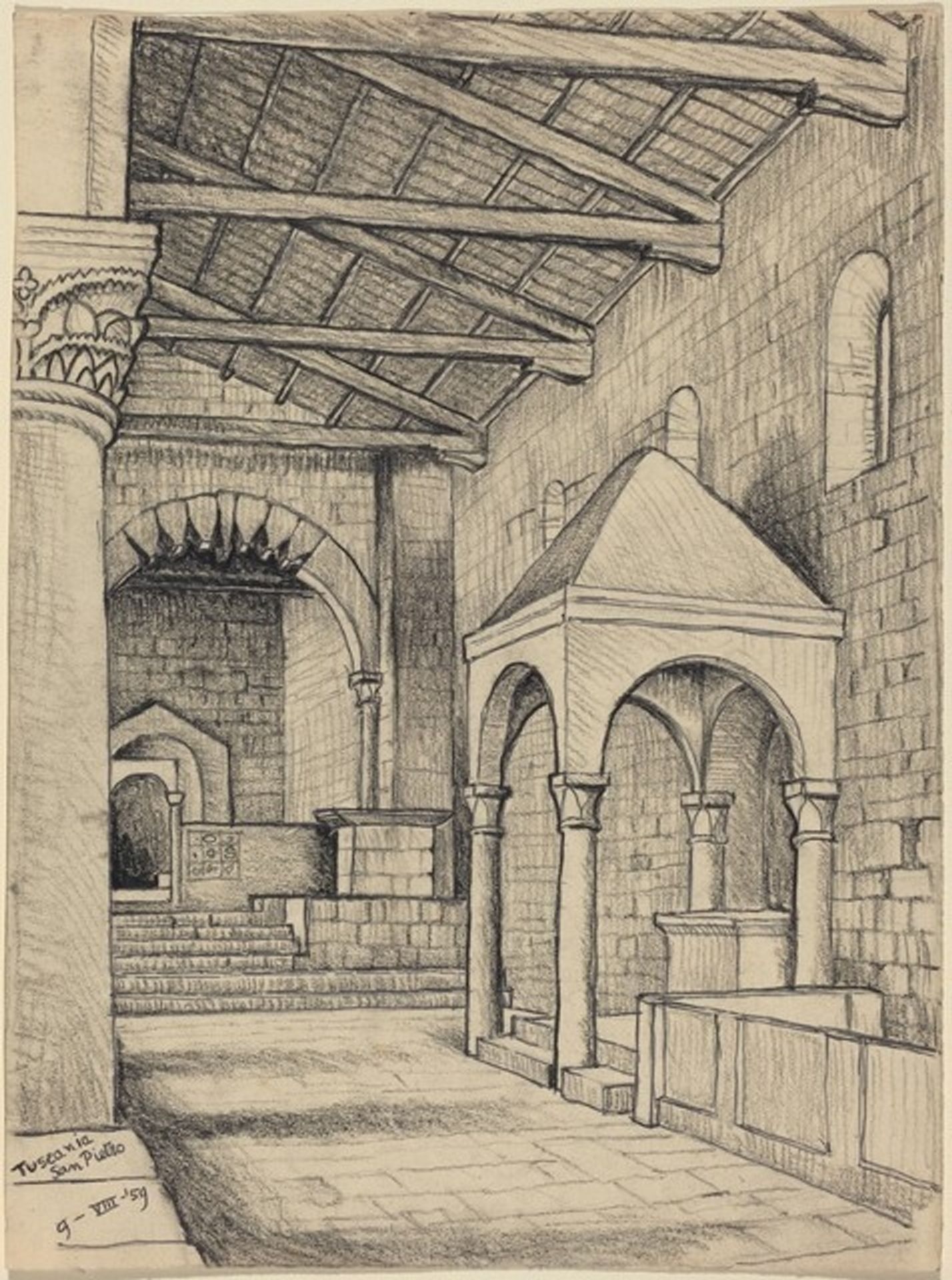 Tuscania, San Pietro by M.C. Escher