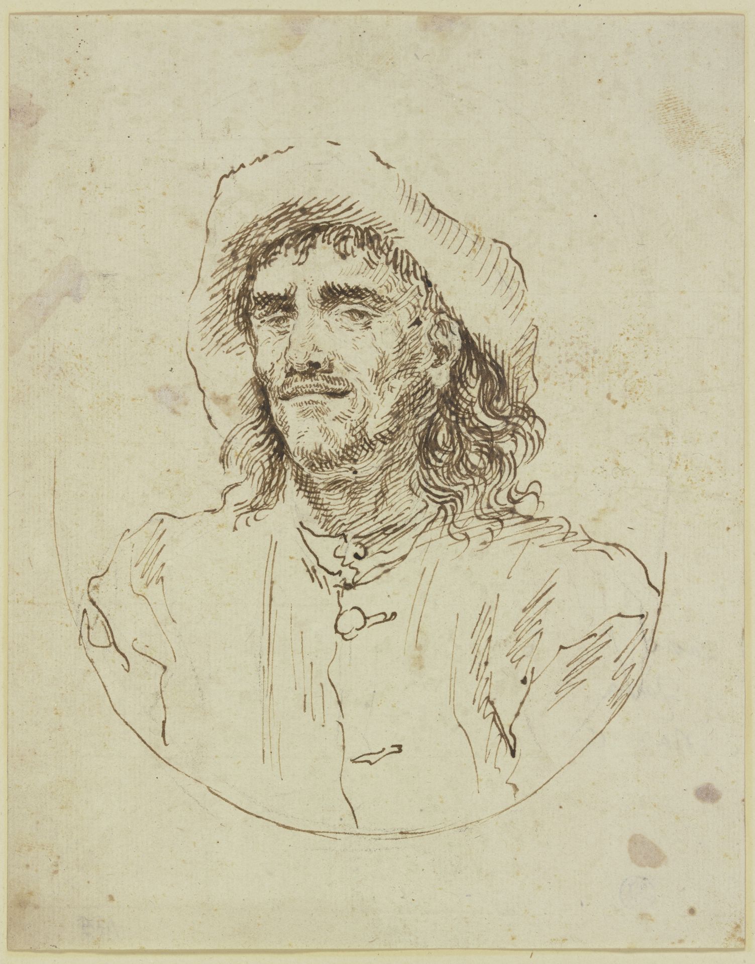 Brustbild eines Bauern mit Hut by Bartolomeo Gennari