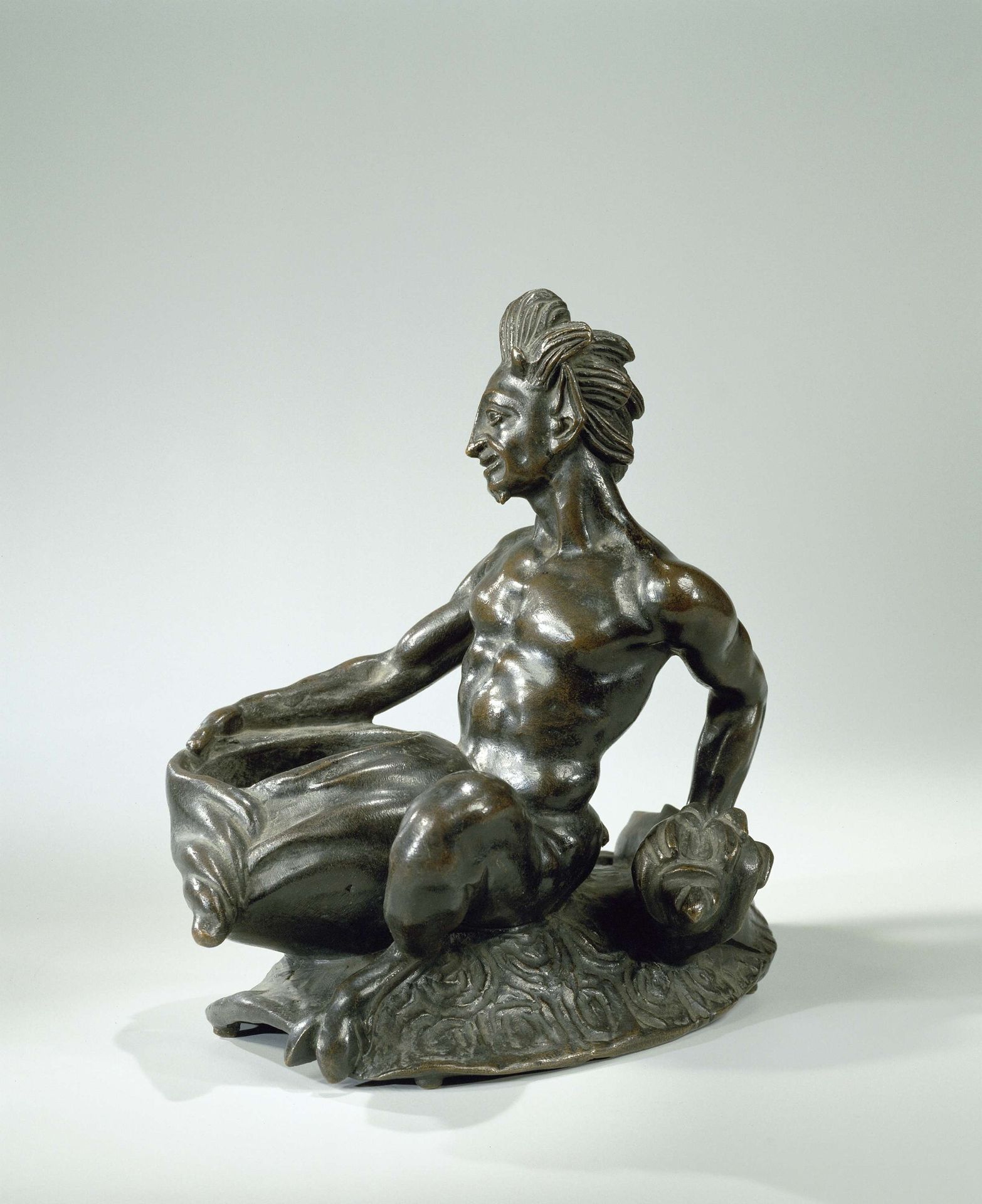 Satyr zittend op een schildpad, inktpot by Alessandro Castellani