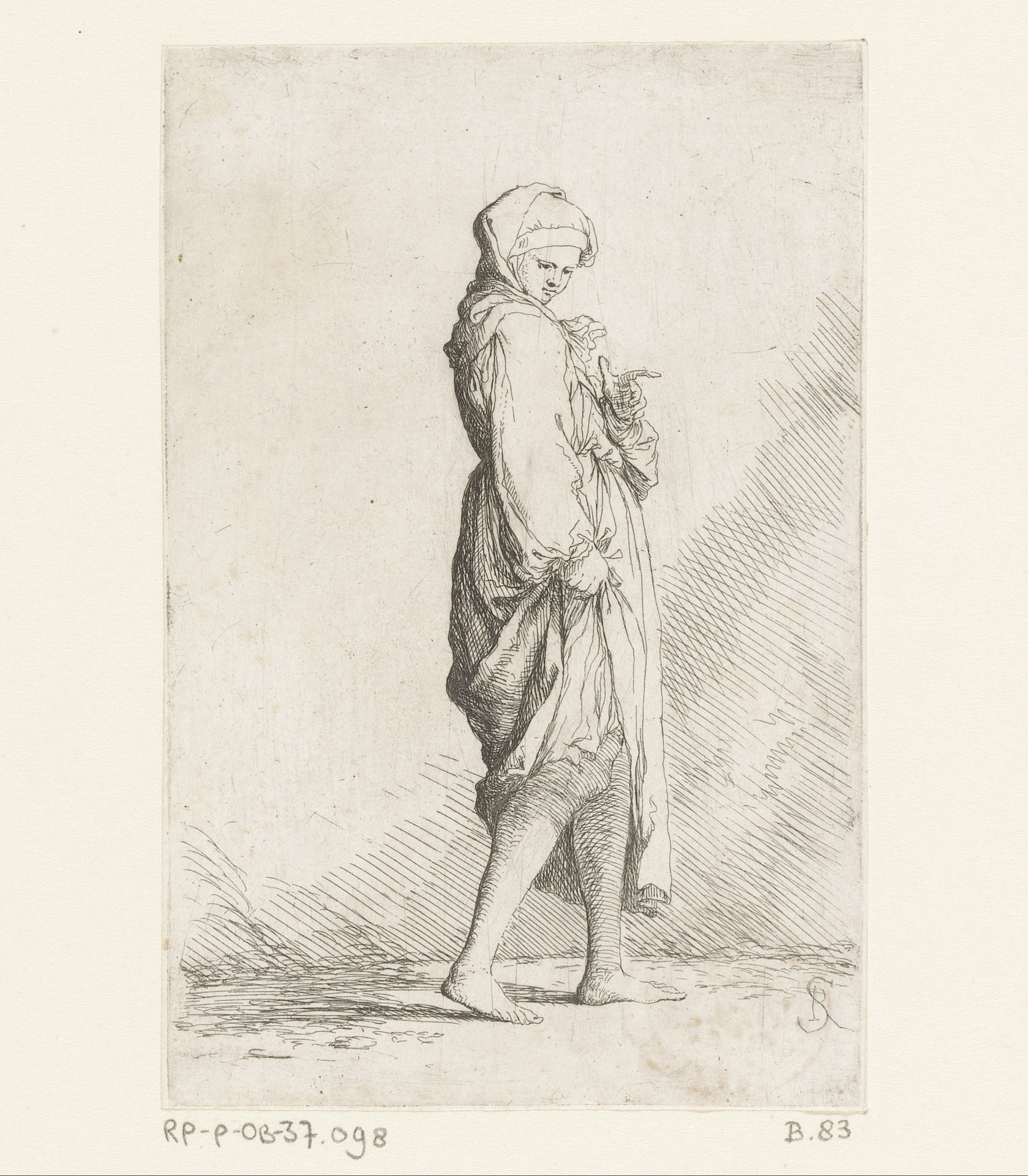 Lopende vrouw by Salvator Rosa