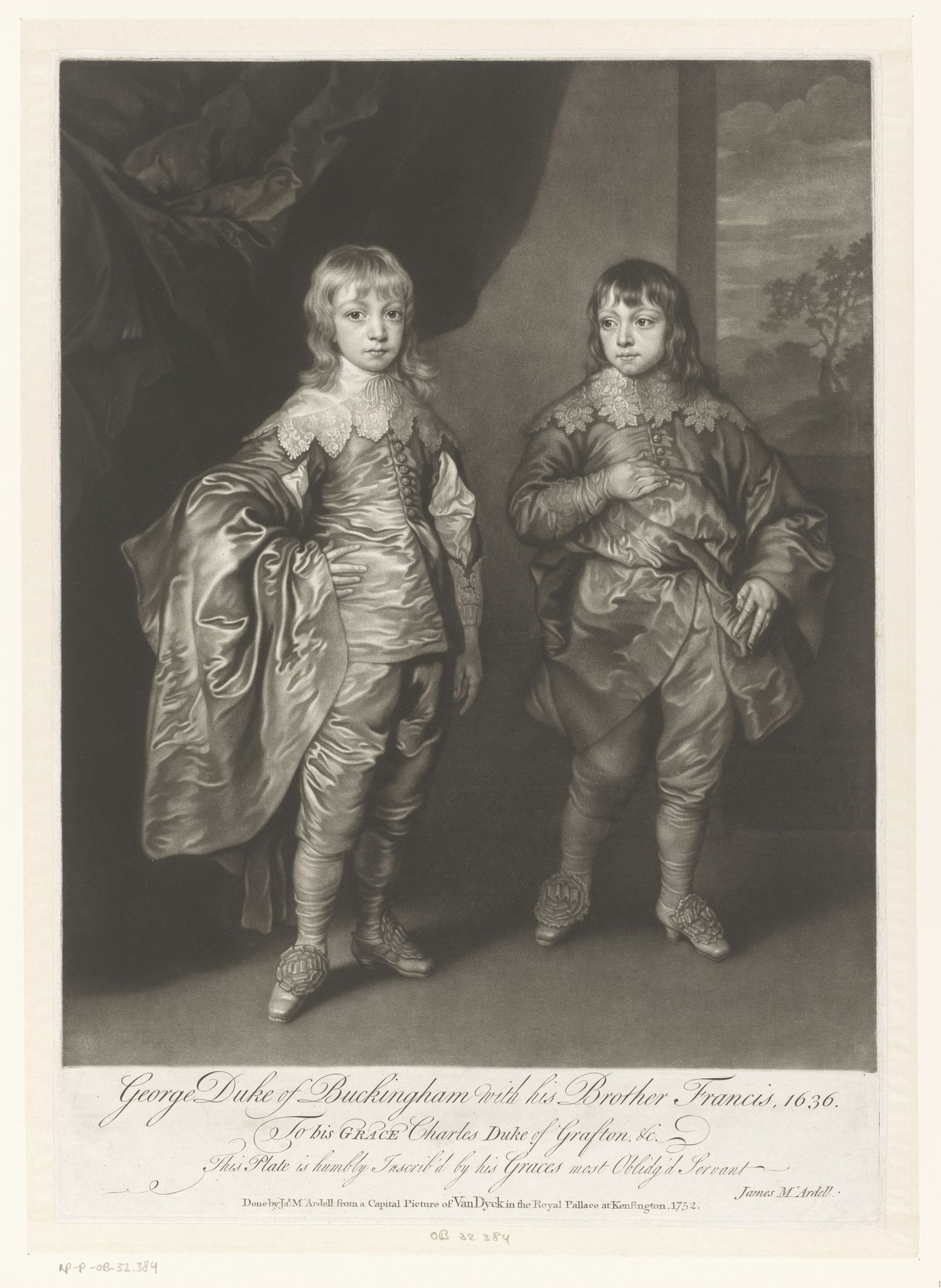 Portret van George en Francis Villiers by James McArdell