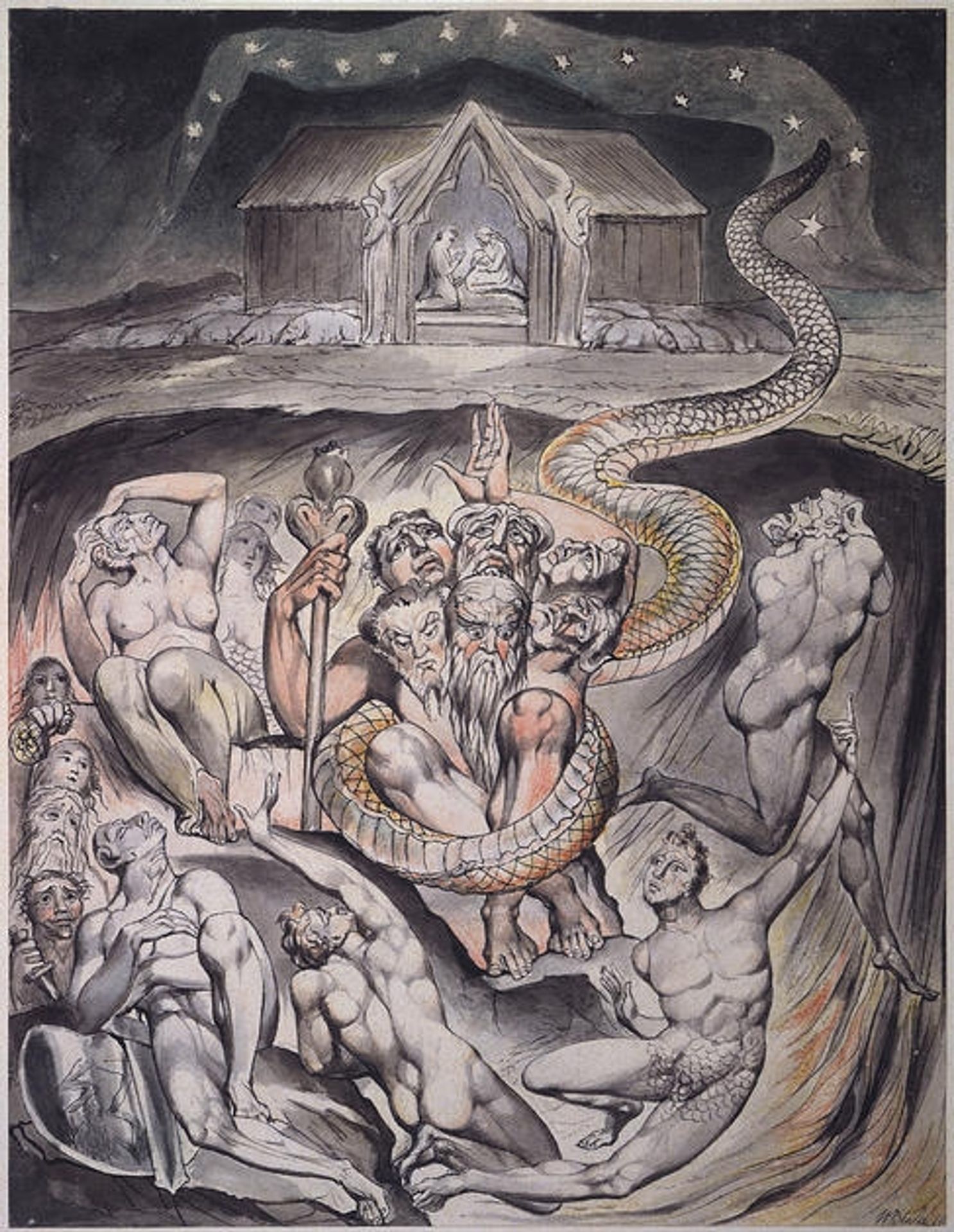 Illustration to Milton`s On the Morning of Christ`s Nativity by William Blake