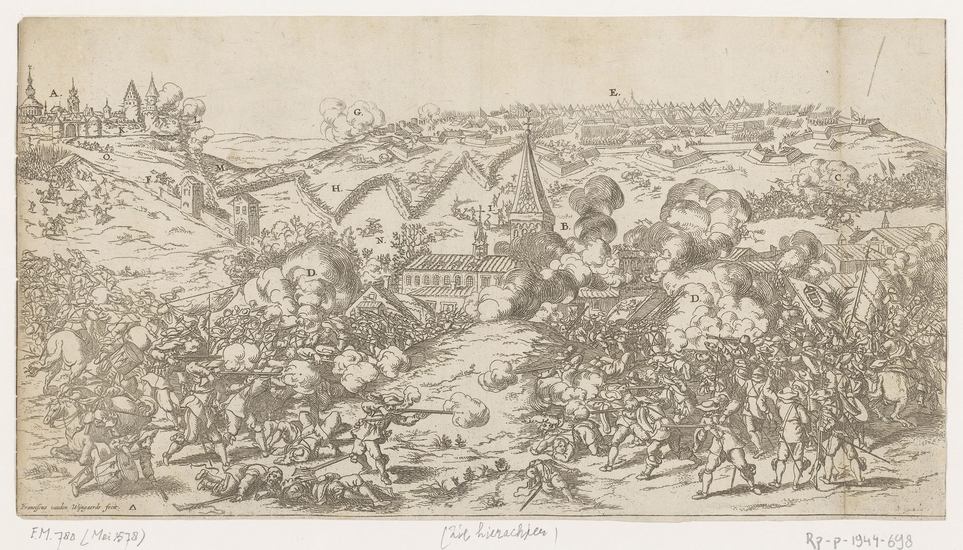 Verovering van de stad Limburg, 1578 by Frans van den Wijngaerde