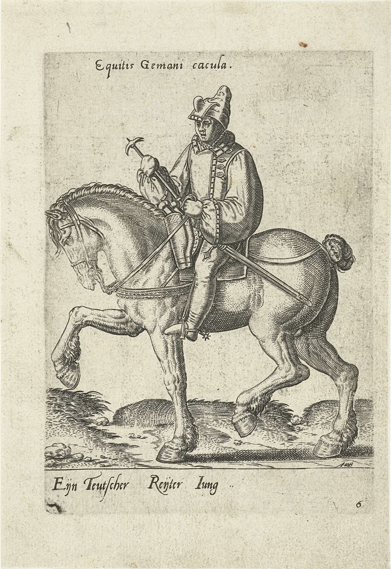 Jonge Duitse ruiter by Abraham de Bruyn