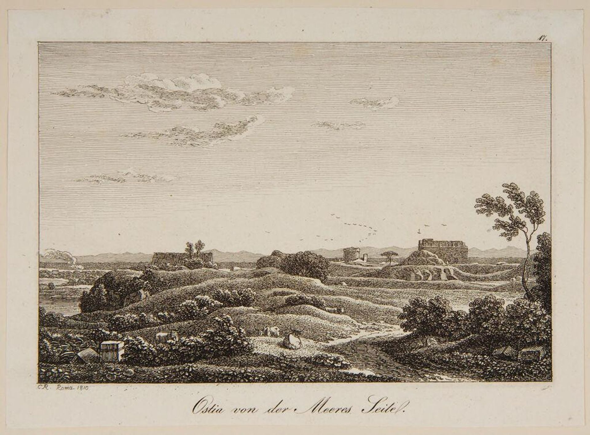 Ostia Looking Inland from the Sea by Johann Christian Reinhart