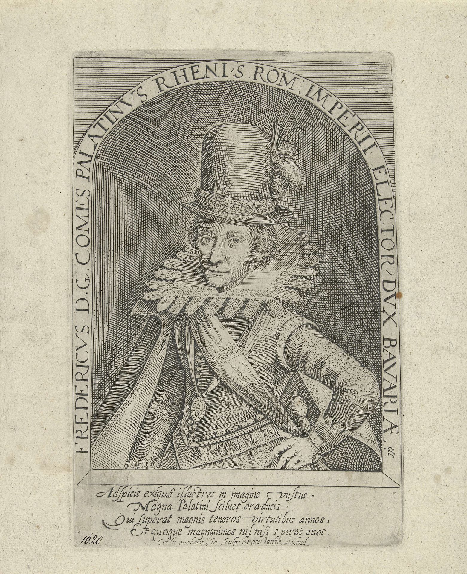 Portret van Frederik V, koning van Bohemen, keurvorst van de Palts by Crispijn van den Queborn