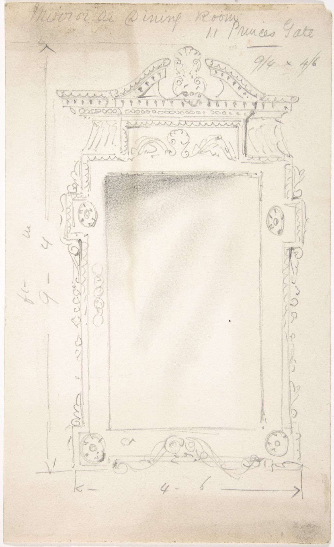 Design for a Dining Room Mirror, for 11 Princes Gate, London by Anonymous