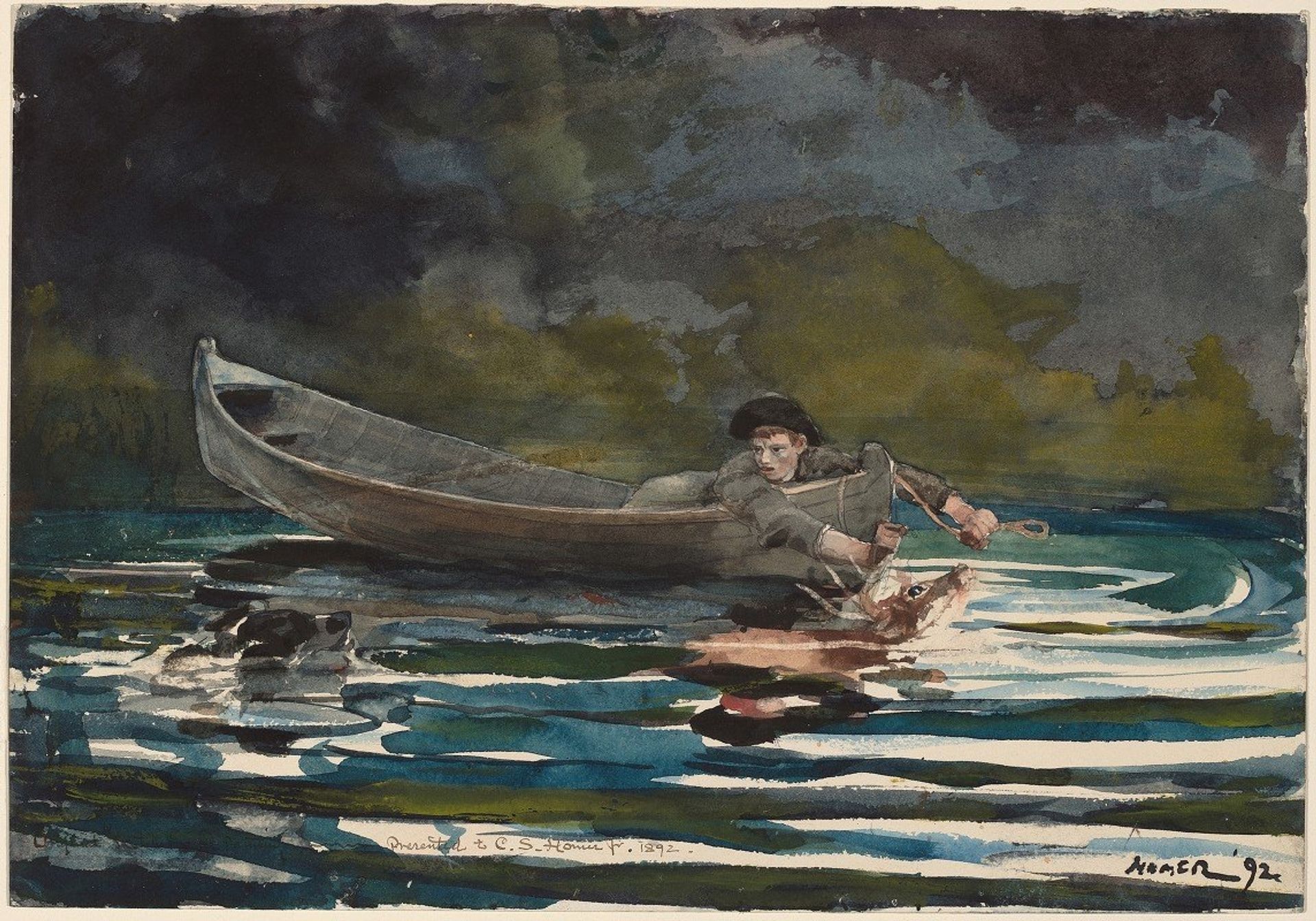 Sketch for ‘Hound and Hunter’ by Winslow Homer