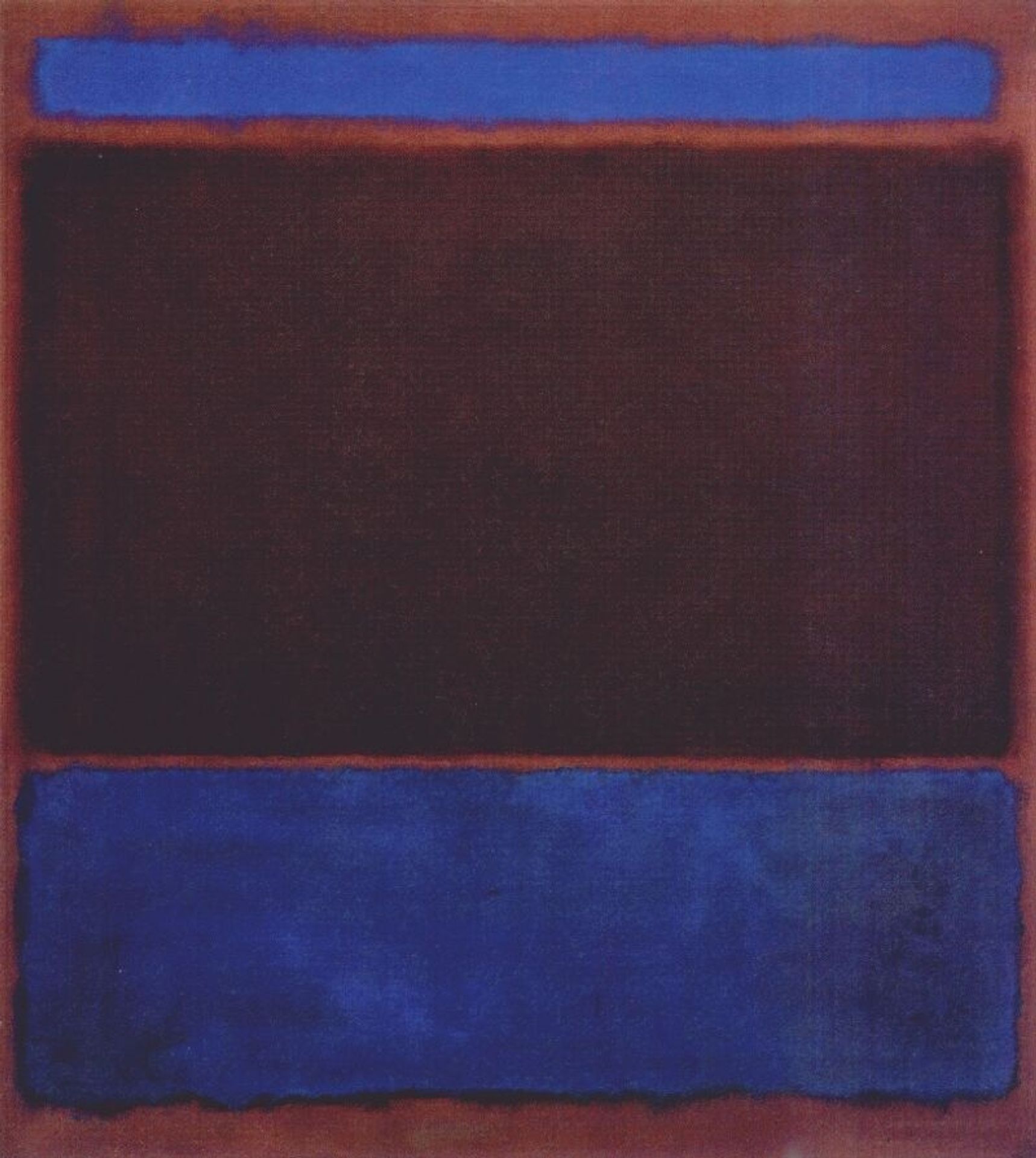 No. 3 (Bright Blue, Brown, Dark Blue on Wine) by Mark Rothko
